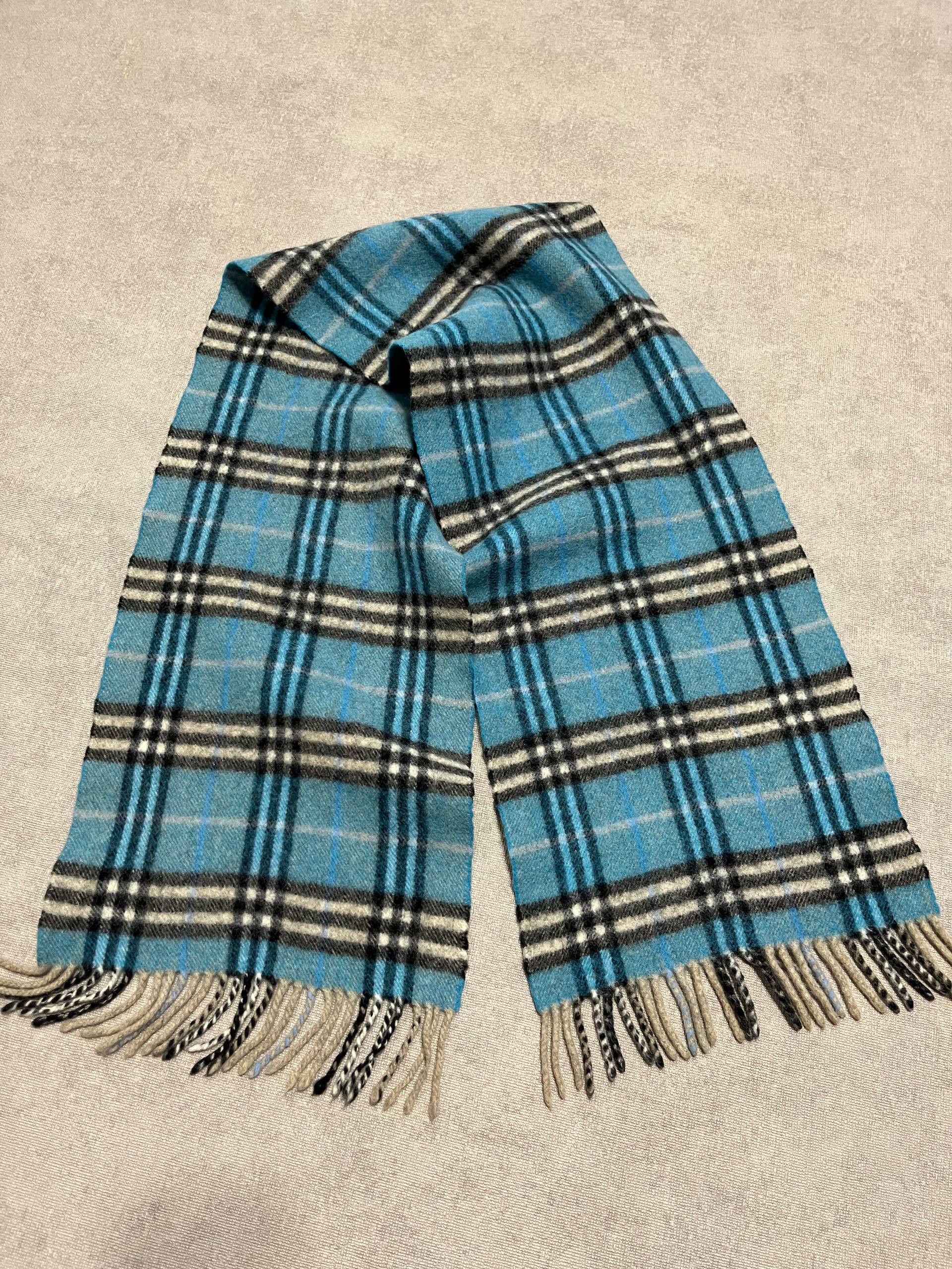 Burberry Burberry Wool Scarf Blue Nova Check 114/23cm 45/9inch Size ONE SIZE - 5 Thumbnail