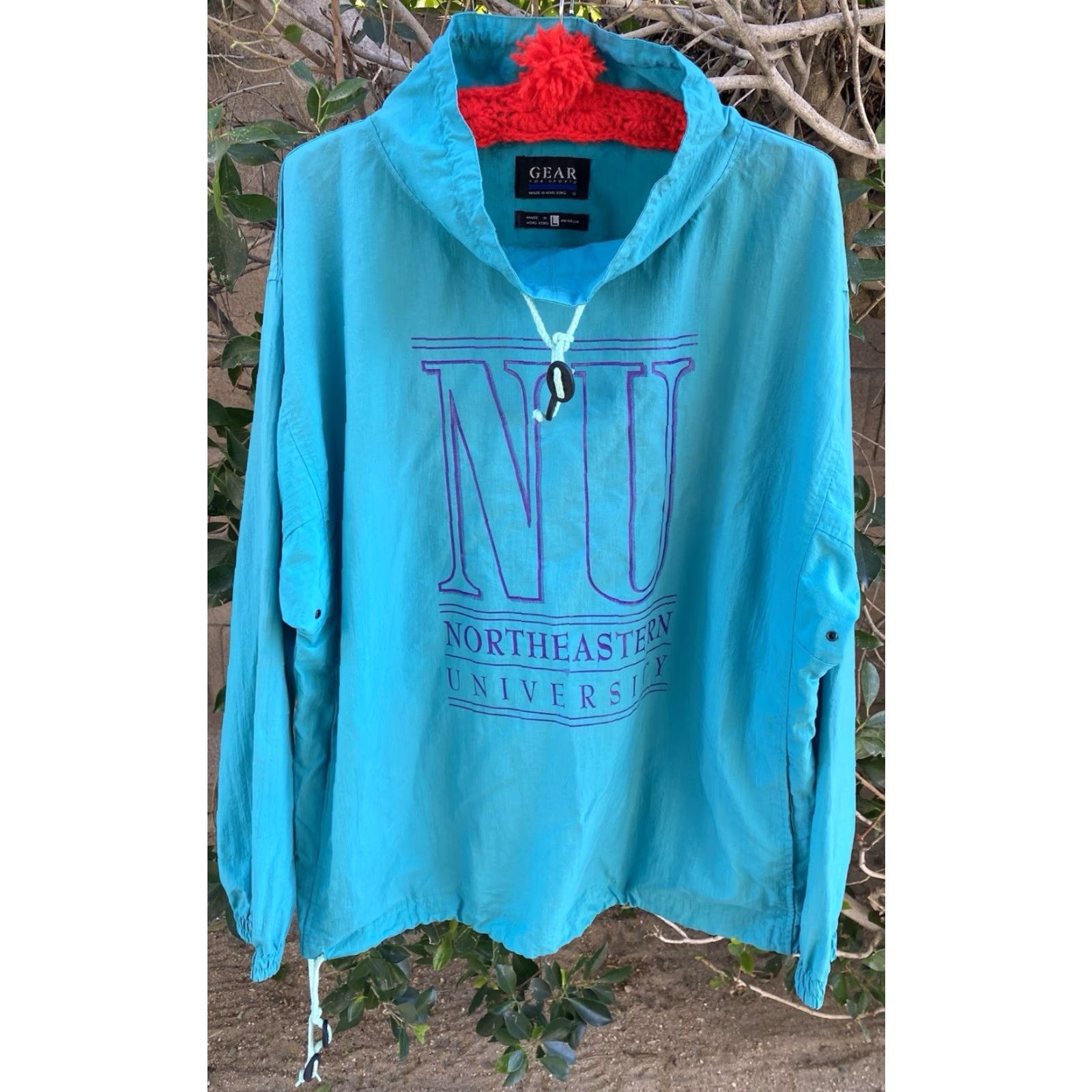 Vintage VINTAGE Northeastern University NU Pullover Windbreaker Jacket Gear For Sports L Green Logo 90s Mens Jacket Size US L / EU 52-54 / 3 - 2 Thumbnail