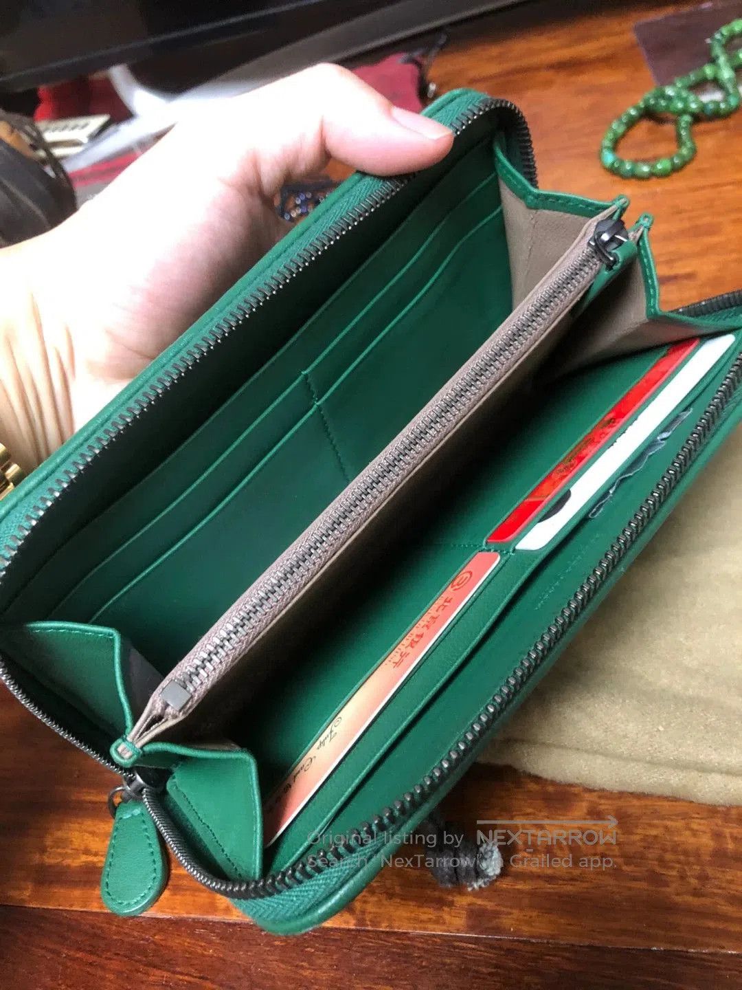 Bottega Veneta Bottega Veneta Green Zip Wallet Clutch. Size ONE SIZE - 5 Thumbnail