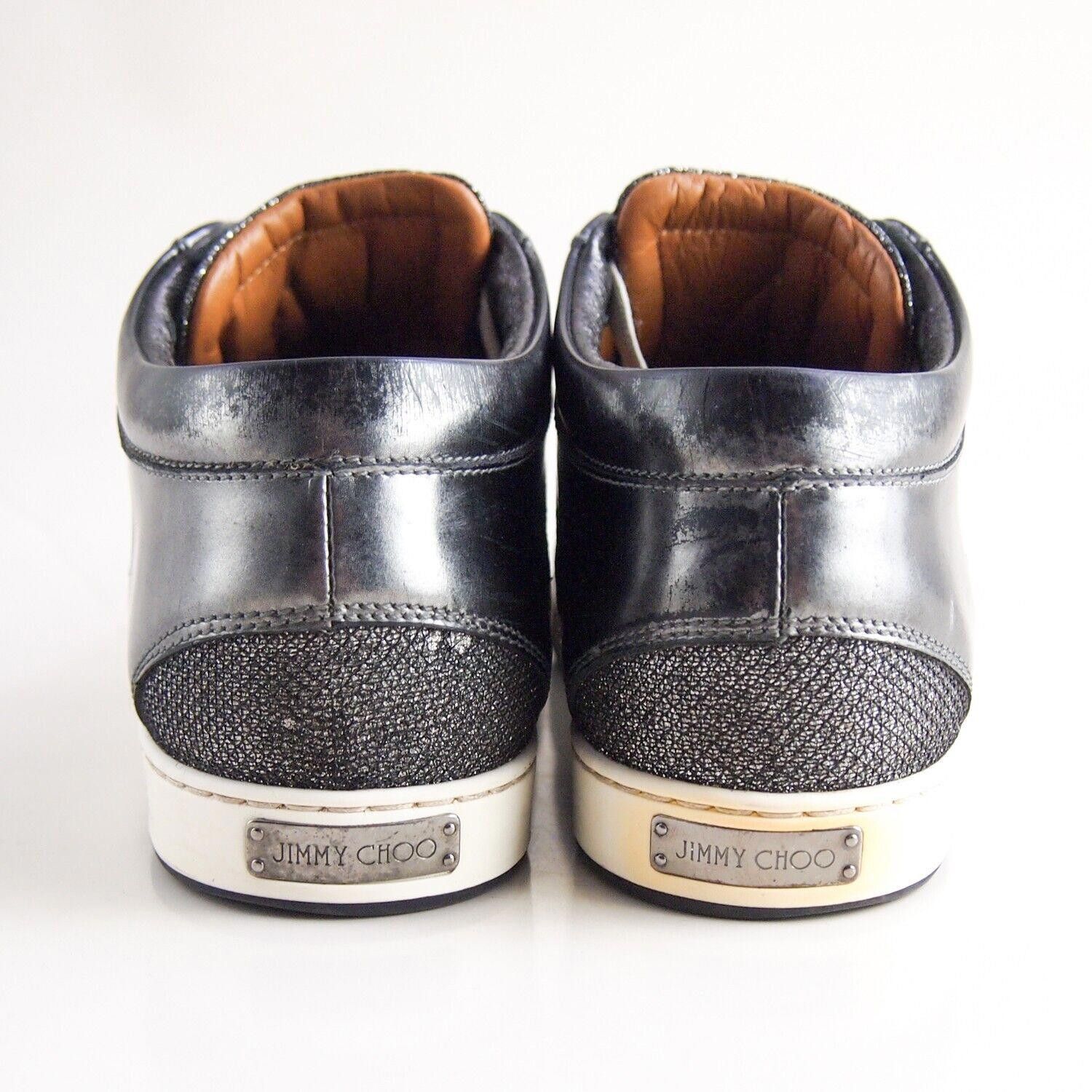 Jimmy Choo Jimmy Choo Sneakers Gray Silver Leather Mesh EU 38 US 8 Size US 8 / IT 38 - 5 Thumbnail