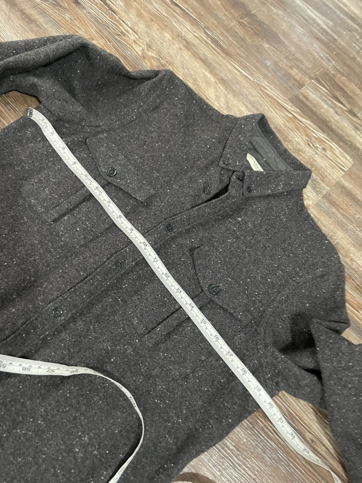 Burberry Wool Cashmere Blend Button Up Shirt Dark Grey Speckled ru Size US M / EU 48-50 / 2 - 7 Thumbnail