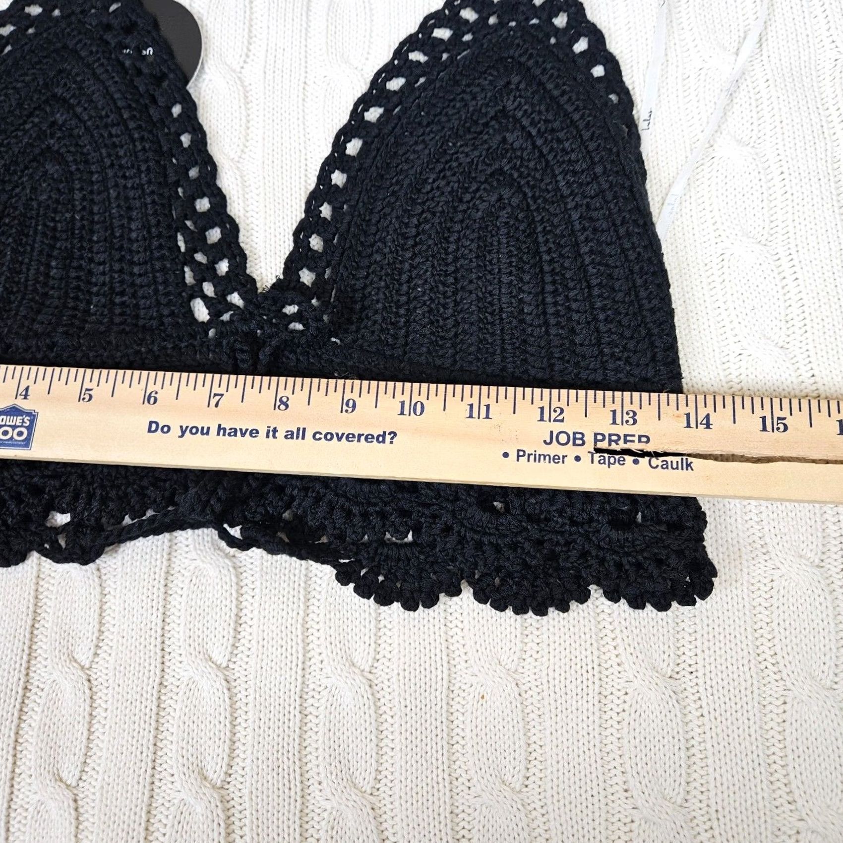 Lulus LULU'S Women Cropped Top Beach Crochet Black S/M Summer V-Neck Tie Sleeveless Size S / US 4 / IT 40 - 5 Thumbnail
