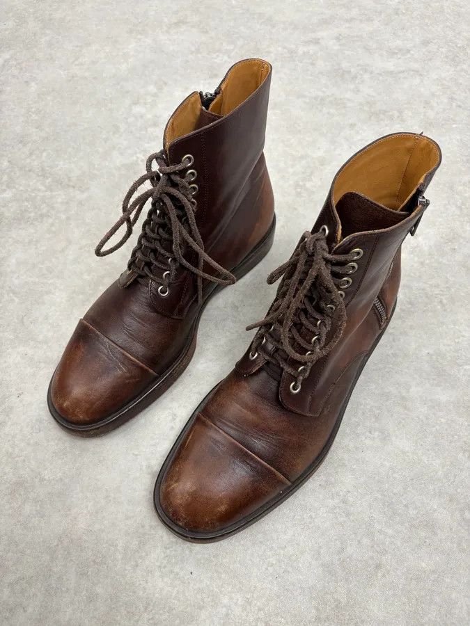 Maison Margiela 2000s Maison Margiela Brown Eroded Combat Leather Boots Size US 8 / EU 41 - 3 Thumbnail