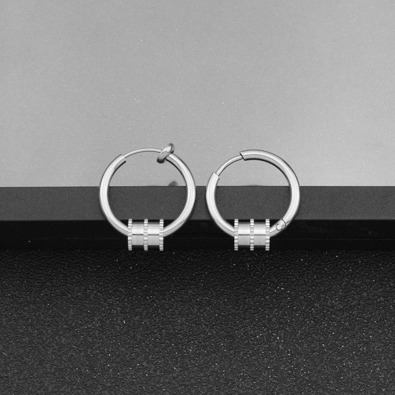 Jewelry × Sterling Silver Hip-hop Earrings One Pairs Chrome Jewelry Size ONE SIZE - 3 Thumbnail