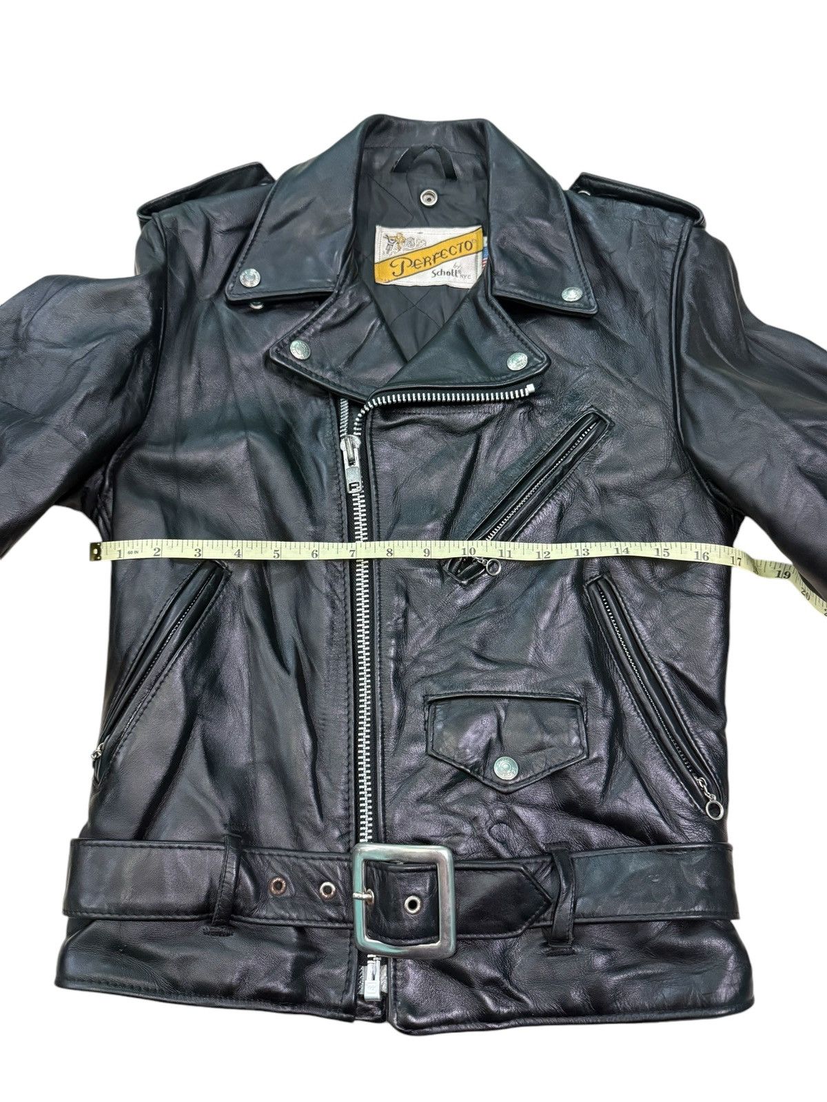 Schott RARE VINTAGE SCHOOT PERFECTO DOUBLE LEATHER RIDERS JACKET Size XS / US 0-2 / IT 36-38 - 14 Thumbnail
