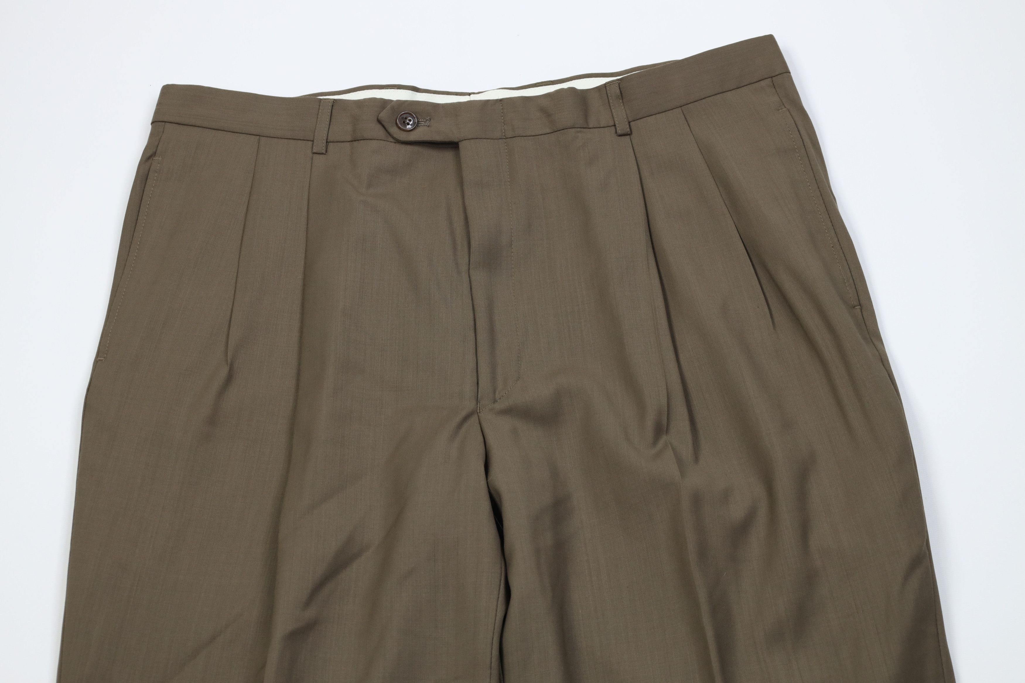 Vintage Vintage 90s Streetwear Wool Knit Wide Leg Chino Pants Brown Size US 36 / EU 52 - 2 Thumbnail