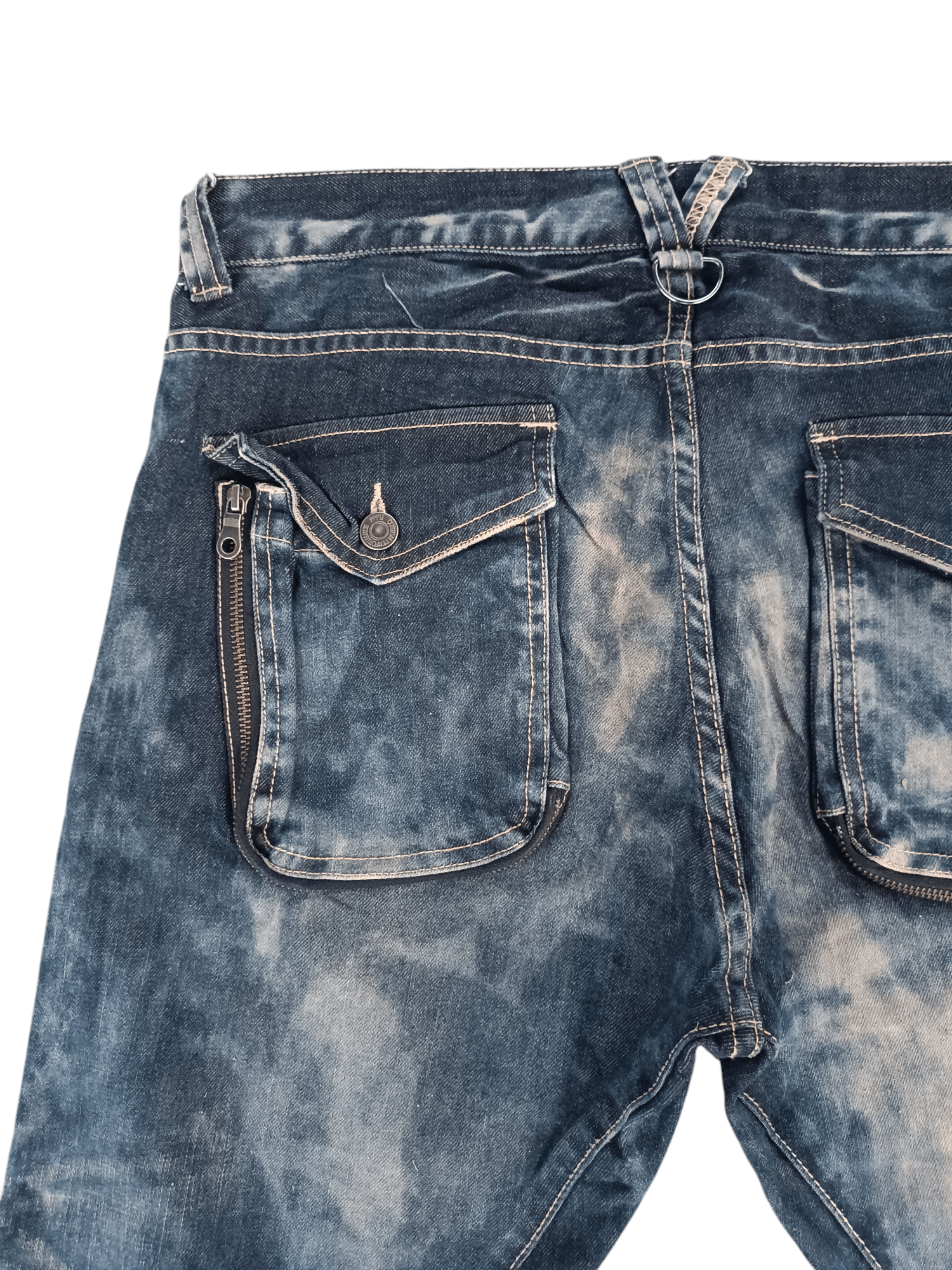 Japanese Brand RARE 💥 PPFM TYE DIE WHISKERS TWISTED LEG DENIM Size US 34 / EU 50 - 17 Thumbnail