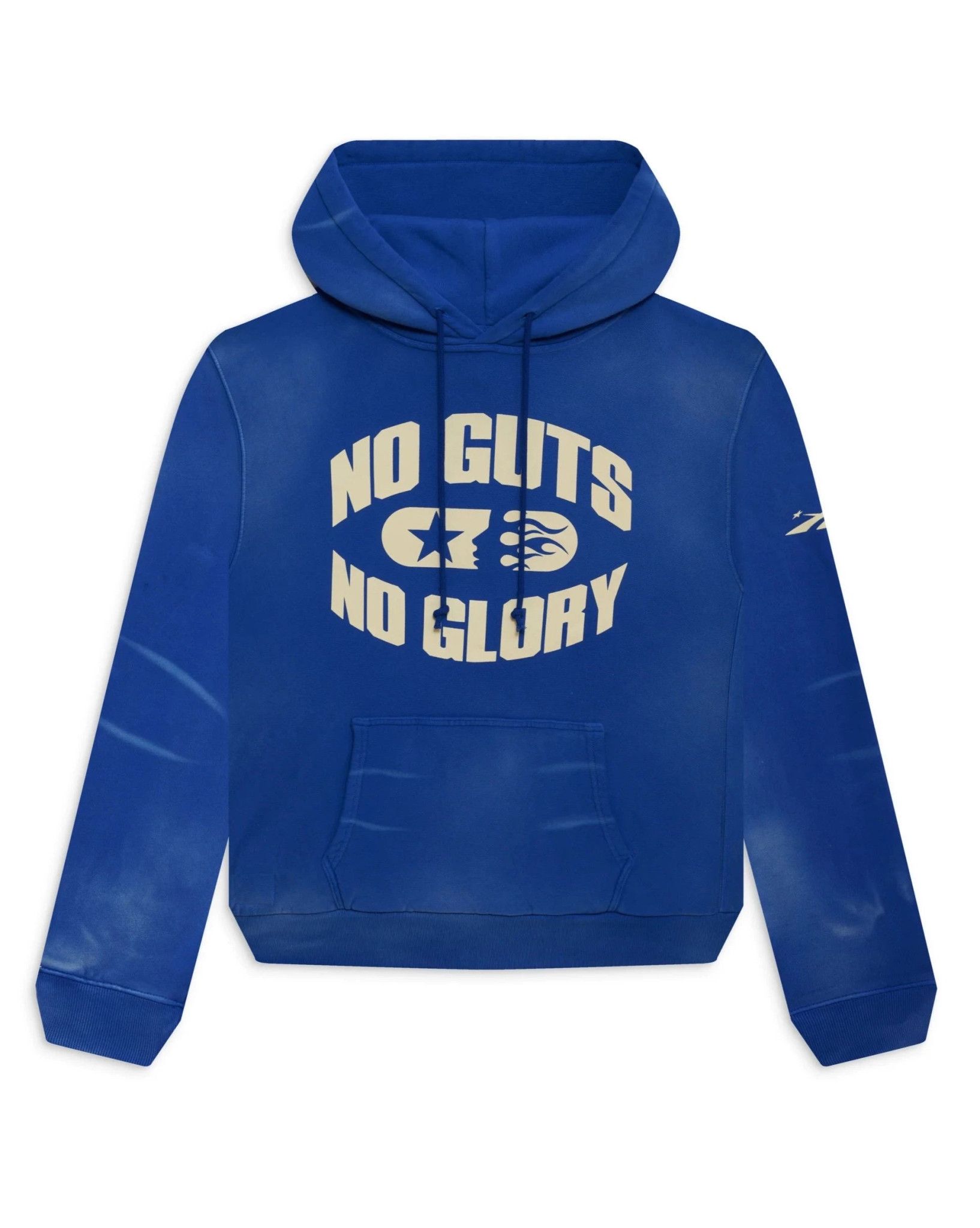 image of Hellstar Sports No Guts No Glory! Hoodie (Blue), Men's (Size Small)