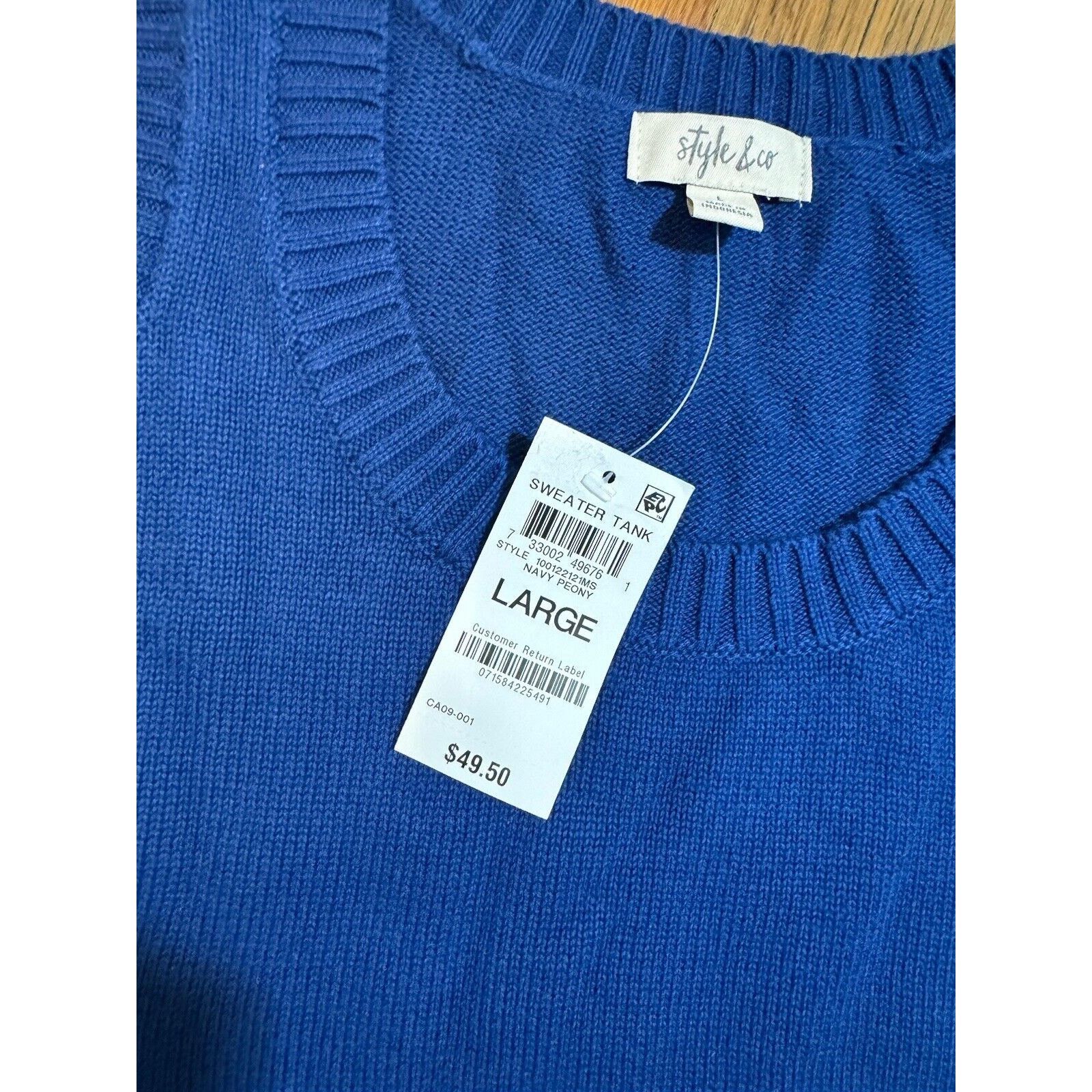 Other Style & CoSweater-Knit Tank Royal Blue Size Large, NWT Size L / US 10 / IT 46 - 5 Thumbnail