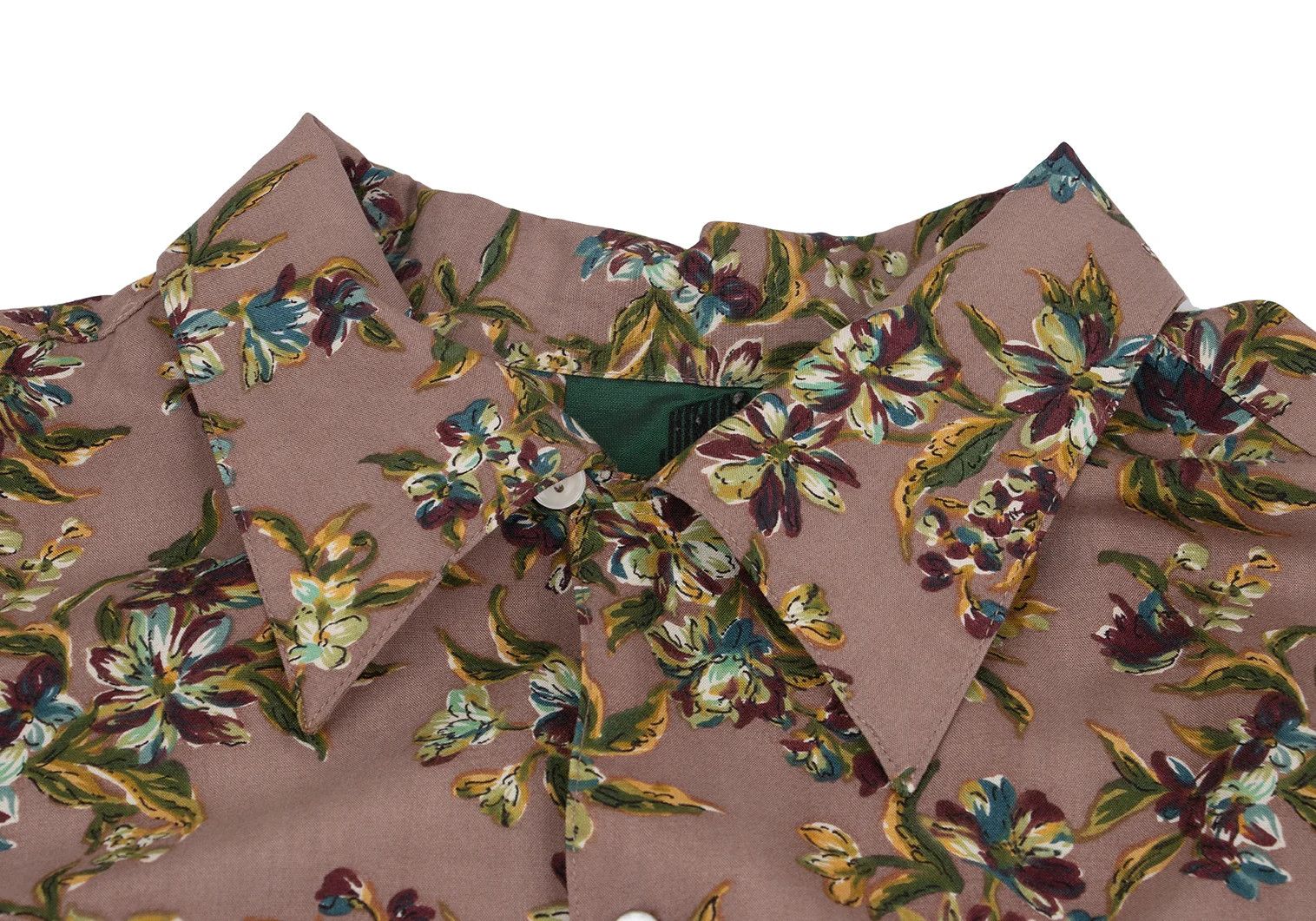 Jean Paul Gaultier Flower Print Rayon Shirt in Mocha Green Yellow Size 48 Size US M / EU 48-50 / 2 - 6 Thumbnail