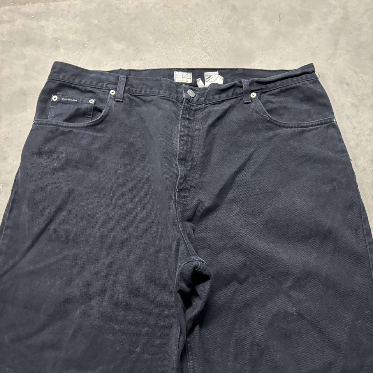 Calvin Klein × Vintage Crazy Vintage Y2K/2000s Baggy Dark Navy Blue Calvin Klein Skater Denim Jeans! Size US 40 / EU 56 - 5 Thumbnail