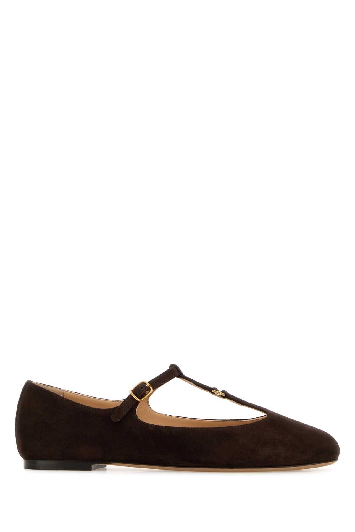 Chloe Dark Brown Suede Marcie Ballerinas Size US 8.5 / IT 38.5 - 1 Thumbnail