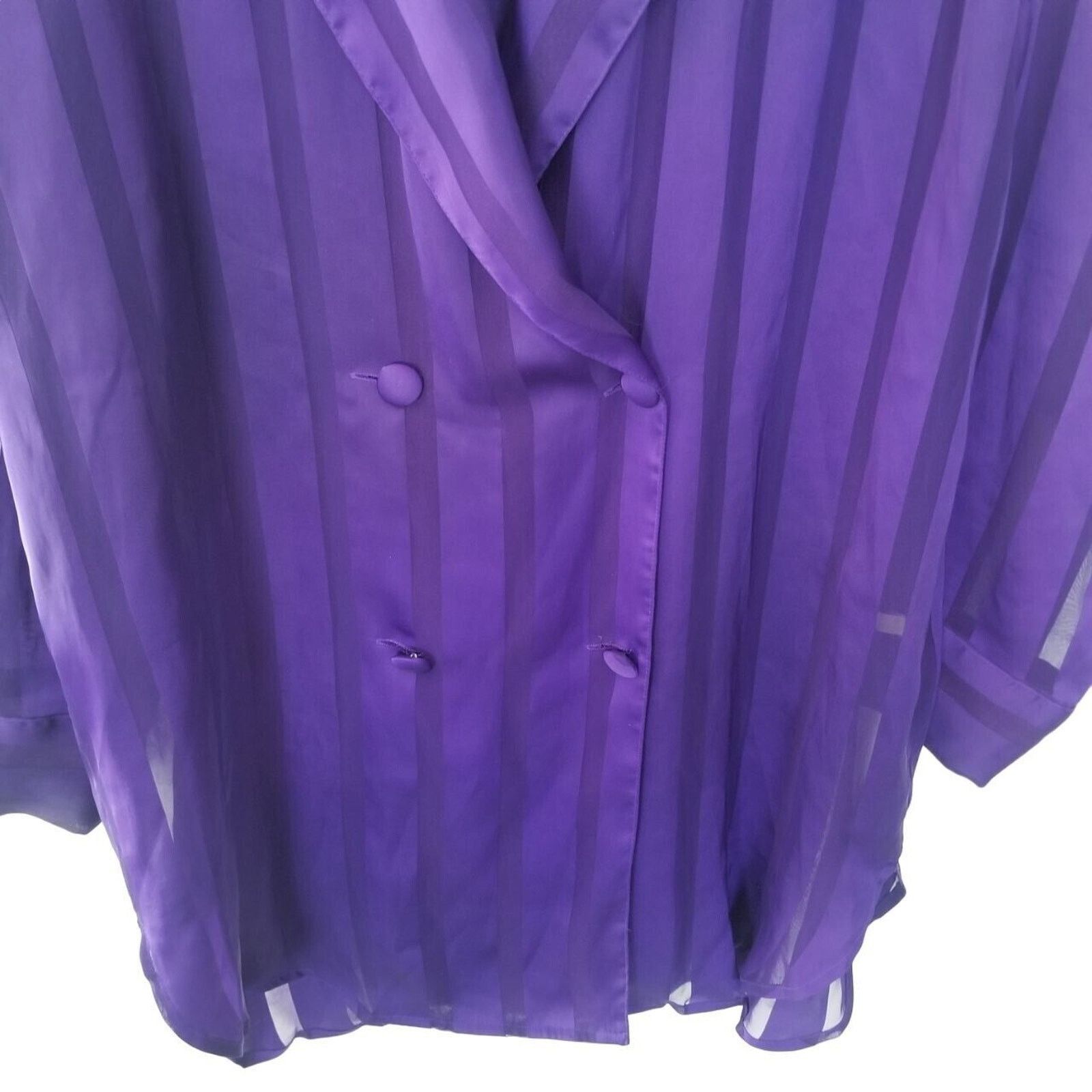 Victoria's Secret Vintage Victorias Secret Gold Label Satin Striped Pajamas Size 35" - 3 Thumbnail