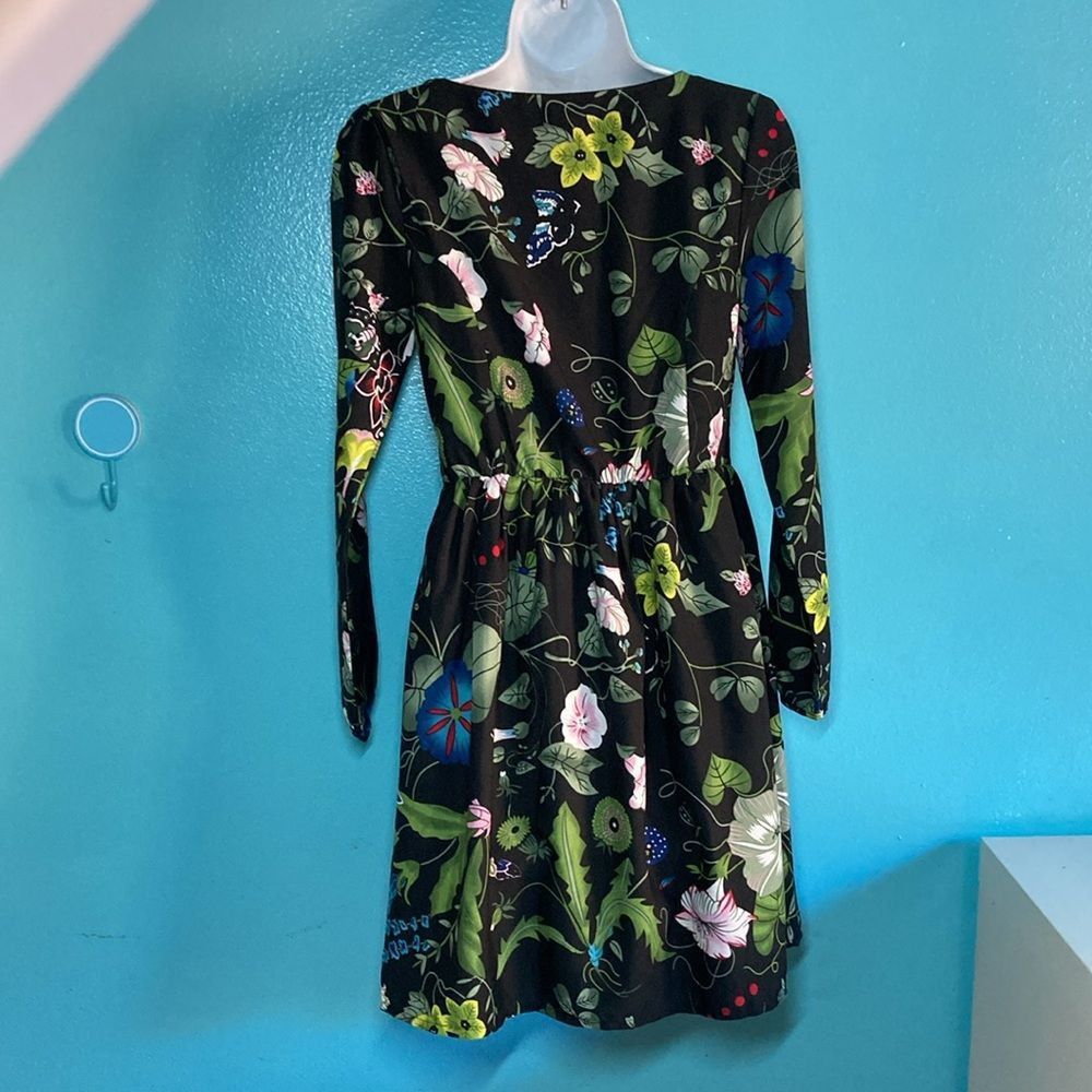 Yuri Yumi Kim Leaf Print Dress Size 2 US Side Zip Fit & Flare Min Size XS / US 0-2 / IT 36-38 - 6 Thumbnail