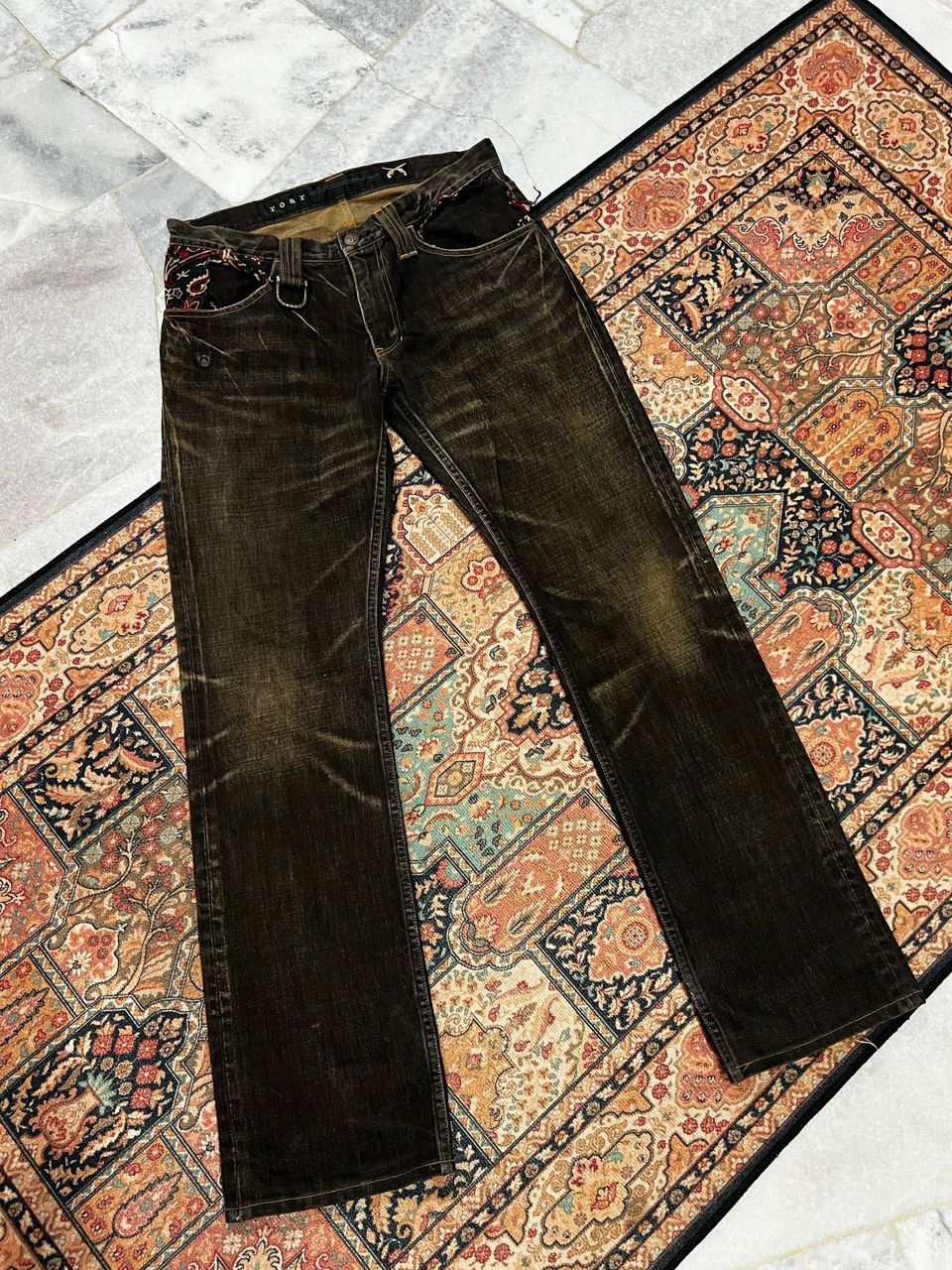 If Six Was Nine × Japanese Brand Vintage Roar Love And Peace Distress Denim Jeans Size US 32 / EU 48 - 3 Thumbnail