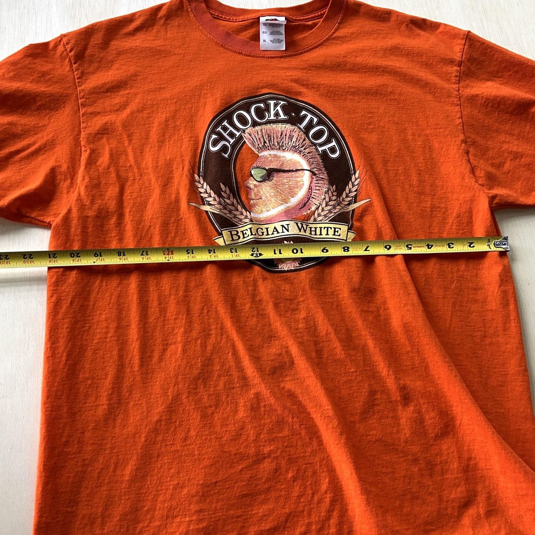 Fruit Of The Loom Fruit of the Loom Shirt Mens XL Orange Shock Top Belgian White Beer Graphic T-Shirt Size US XL / EU 56 / 4 - 5 Thumbnail