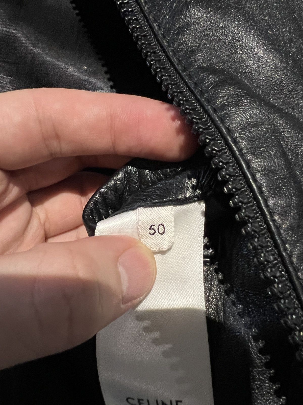 Celine × Hedi Slimane Celine by Hedi Slimane 19SS Rhinestones Leather Jacket Size US L / EU 52-54 / 3 - 9 Thumbnail