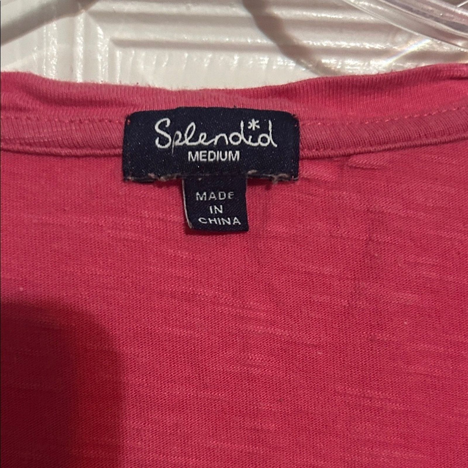 Splendid Splendid Coral Short Sleeve V-Neck Tee Size M / US 6-8 / IT 42-44 - 2 Thumbnail