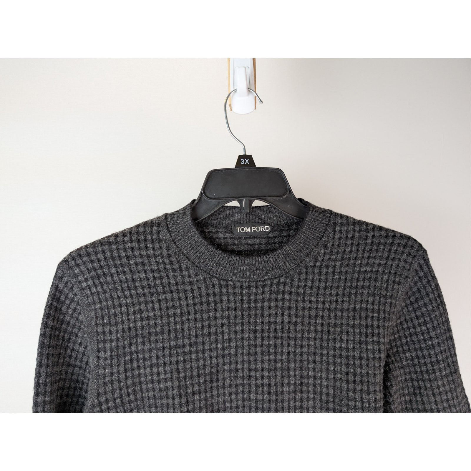 Tom Ford o1rshd1 CC20 checkered crewneck sweater in Grey Size US M / EU 48-50 / 2 - 3 Thumbnail