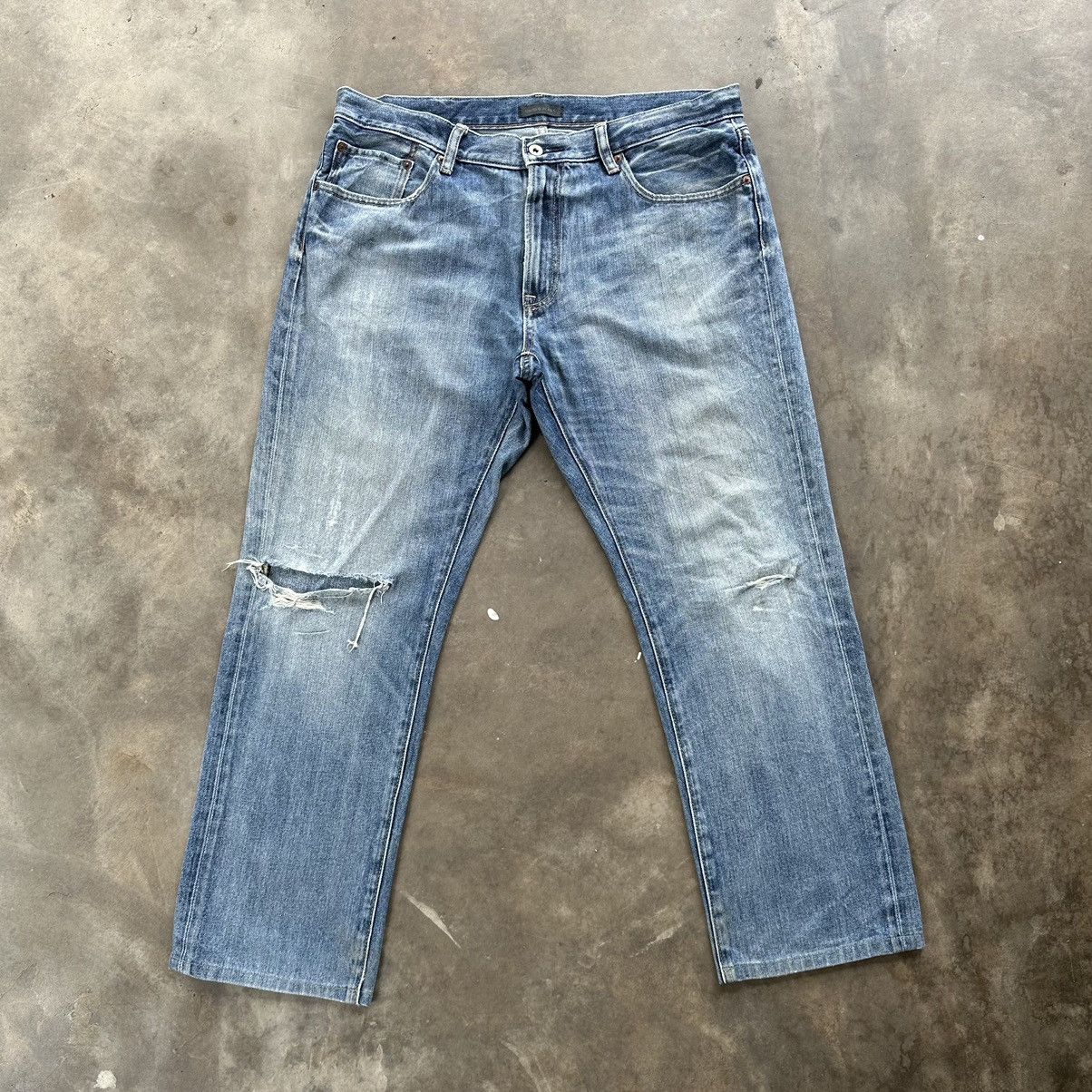 Vintage Japanese Distressed Faded Denim Jean Pant W38