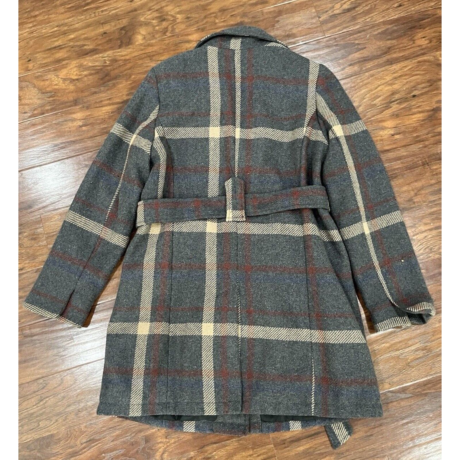 Merona Merona Womens Size L Retro Plaid Belted Dress Coat. RN17730 Size L / US 10 / IT 46 - 2 Thumbnail