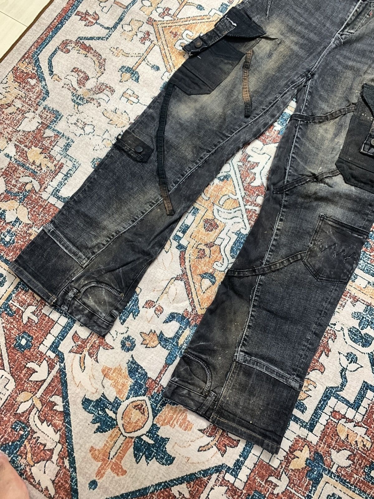 Other Spider Cargo Black Vertigo Trouser Flared Pants Rework Size US 30 / EU 46 - 4 Thumbnail