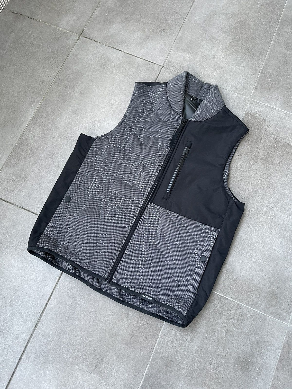 Nemen !DS! SS23 Nemen Chest Pocket 3D Knitted Black Vest Size US M / EU 48-50 / 2 - 9 Thumbnail