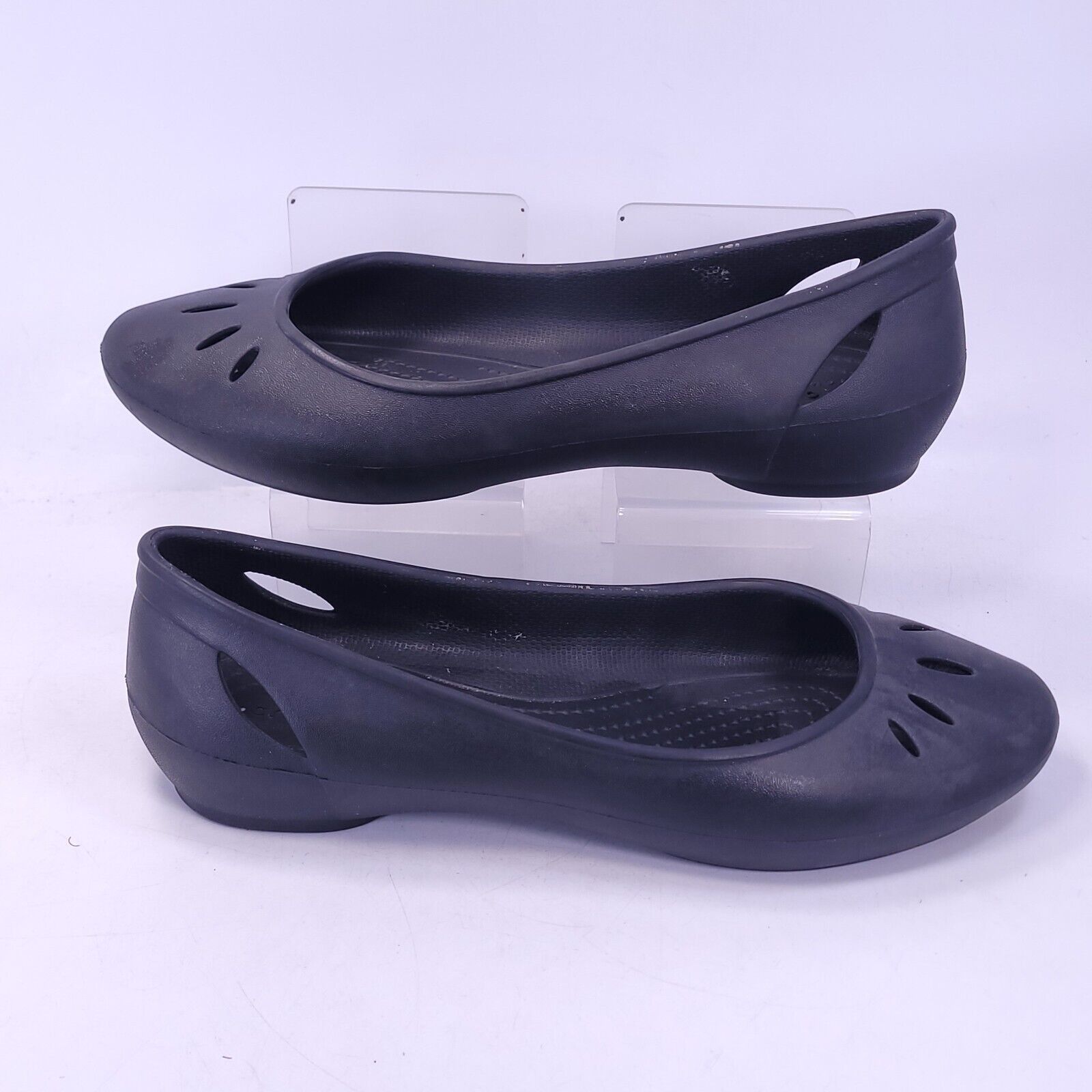 Crocs Crocs Casual Slip on Ballet Flat Womens Size 8 Black Rubber Size US 8 / IT 38 - 6 Thumbnail