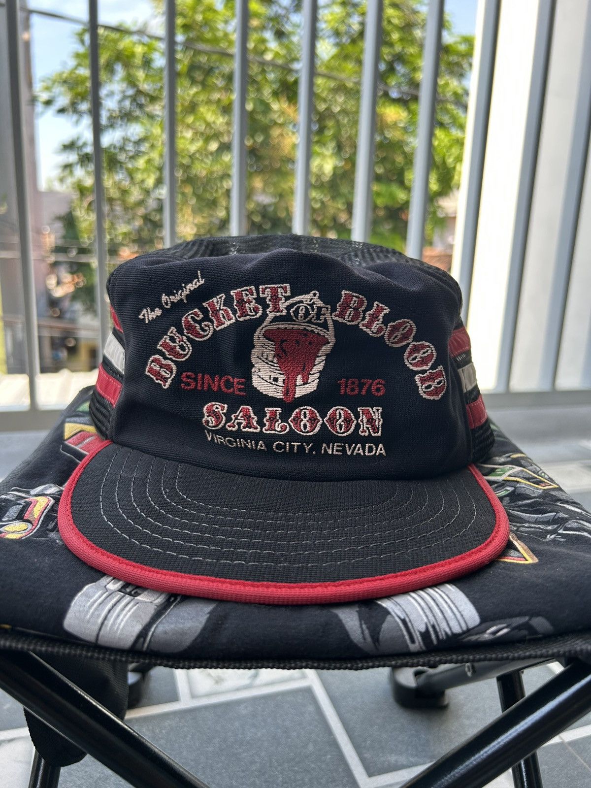 Other Vintage 3 Stripe foam SnapBack Black Bucket of Blood Saloon Size ONE SIZE - 1 Thumbnail