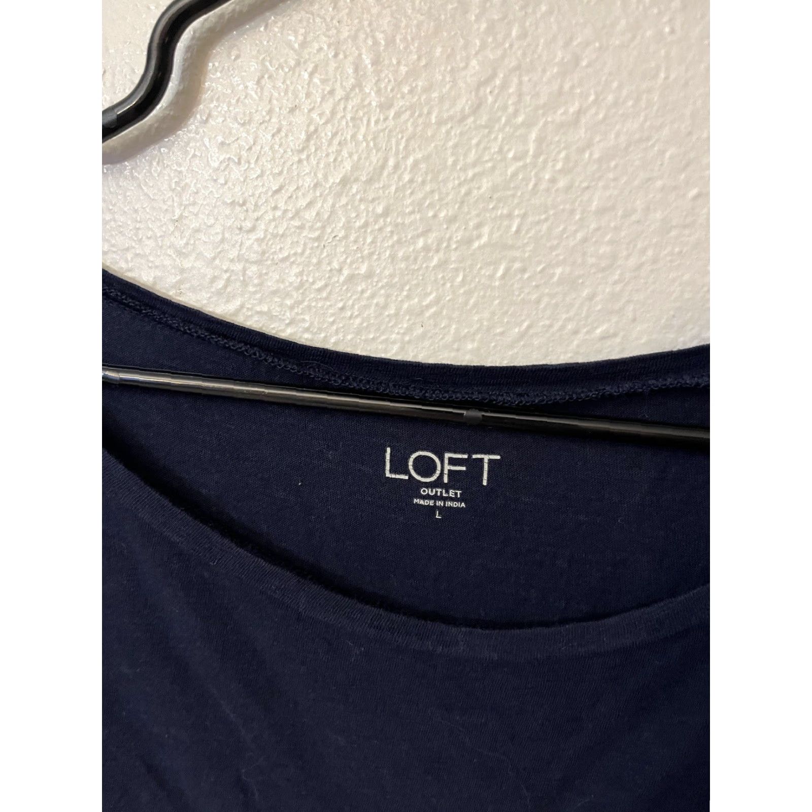 Loft LOFT Women's Tee Soft T Shirt Top Size Large Navy Blue Tee Cotton Blouse Size L / US 10 / IT 46 - 4 Thumbnail