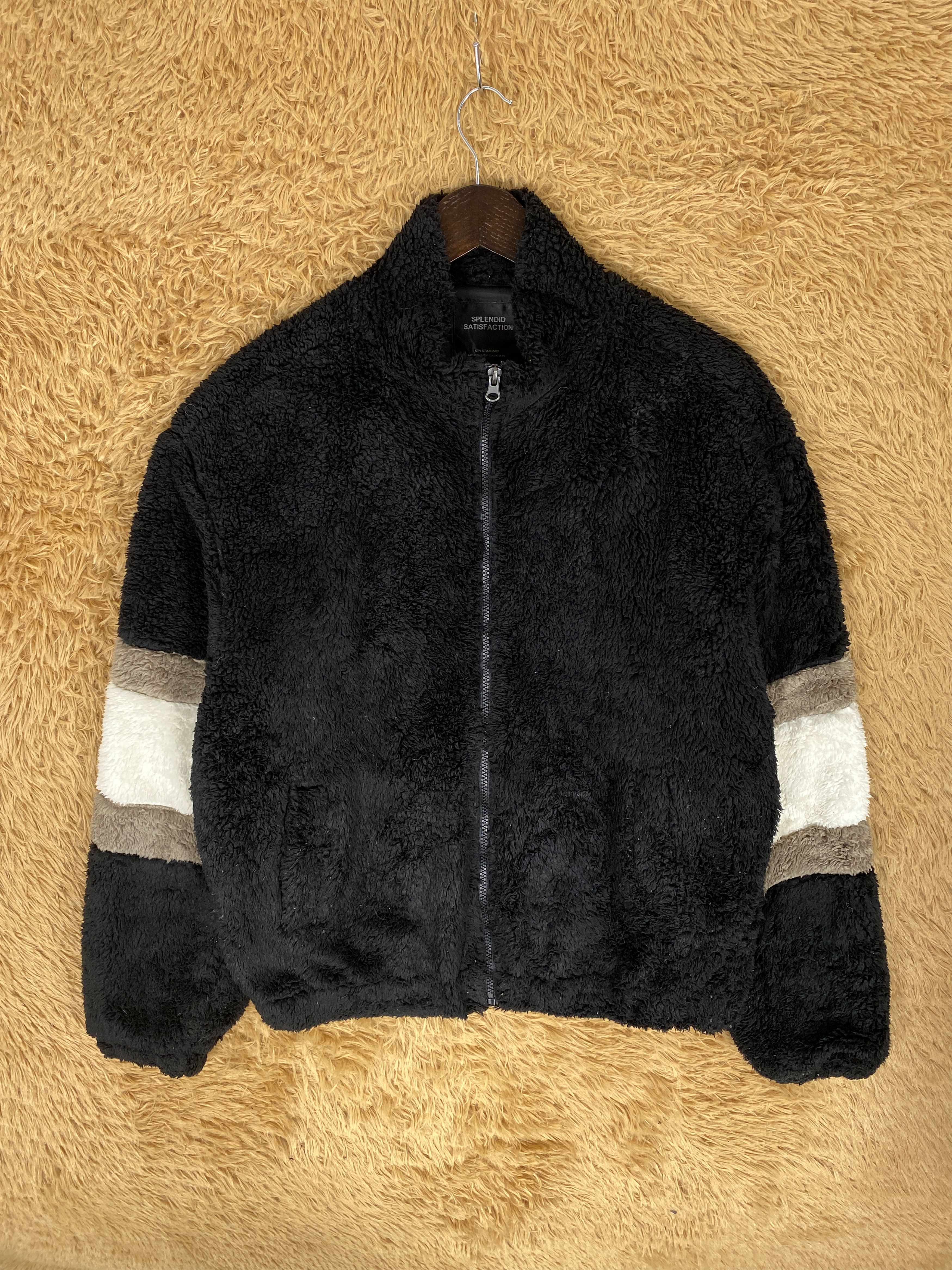 image of Vintage Splendid Satisfaction Fleece Jacket in Black, Men's (Size Large)