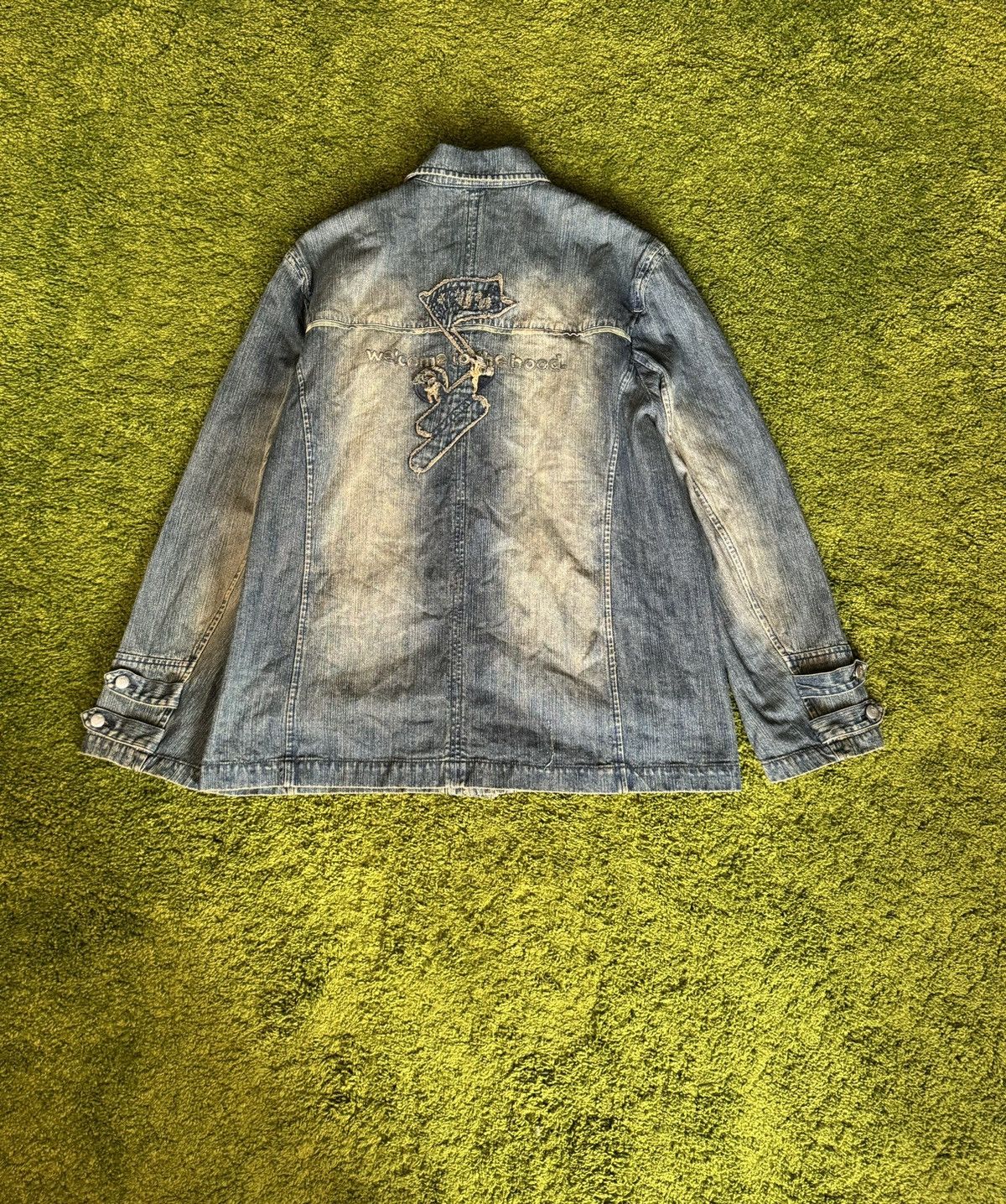 Vintage 🇺🇸 Arme Welcome to the hood Y2K vintage denim coat jacket Size US XL / EU 56 / 4 - 10 Thumbnail