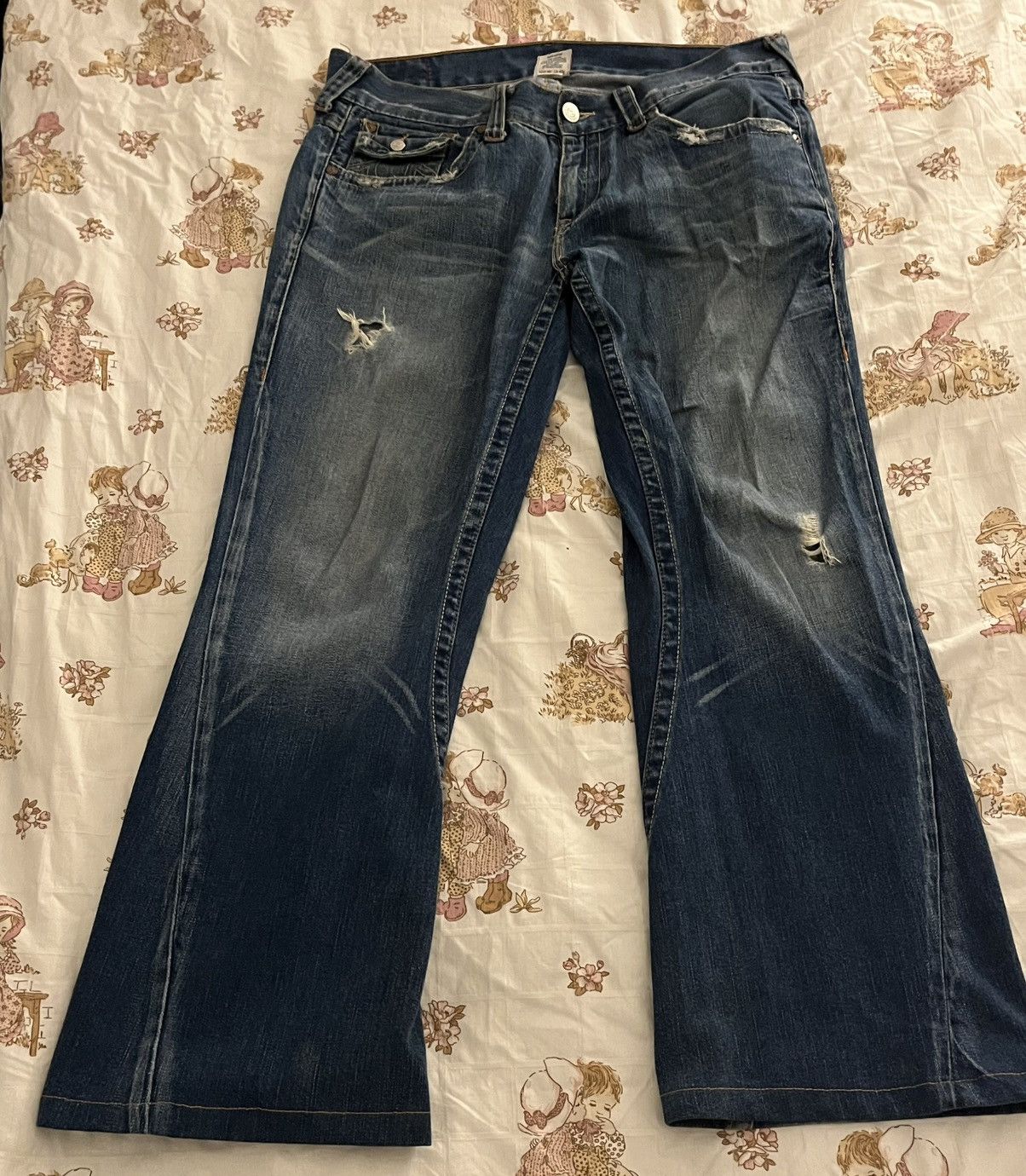 True Religion Vintage „Joey“ Flared Denim Size US 34 / EU 50 - 1 Thumbnail
