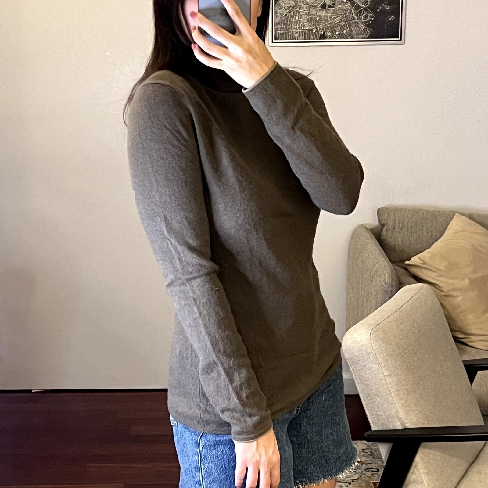 Saks Fifth Avenue Saks Fifth Avenue Brown Turtleneck sweater Wool Cashmere Size M / US 6-8 / IT 42-44 - 2 Thumbnail
