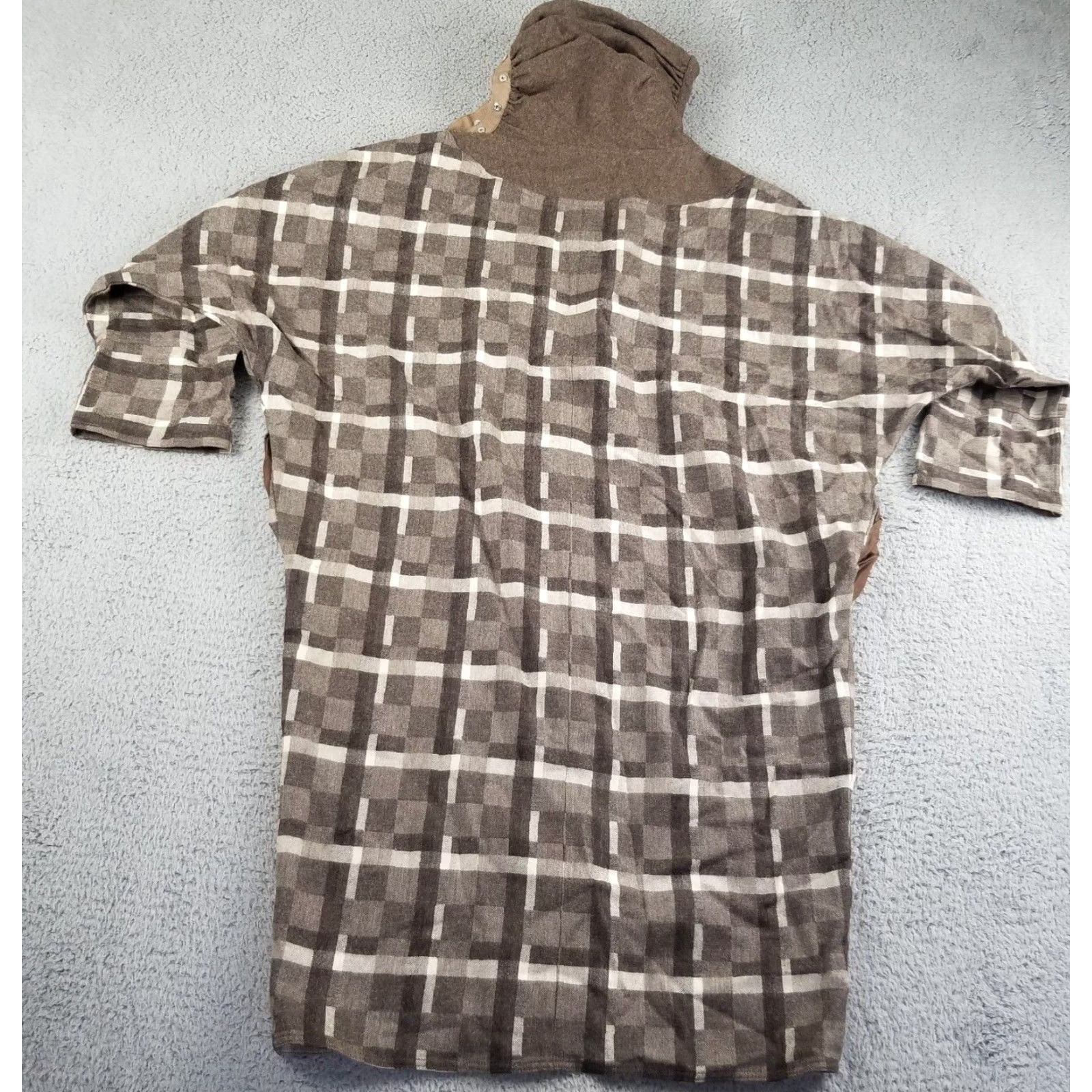 Vintage VINTAGE Touche Wool Turtleneck Dress 28X42 Plaid Sweater Dress 3/4 Sleeve Knit Italy Gray Womens” Size 4XL / US 24-26 - 7 Thumbnail