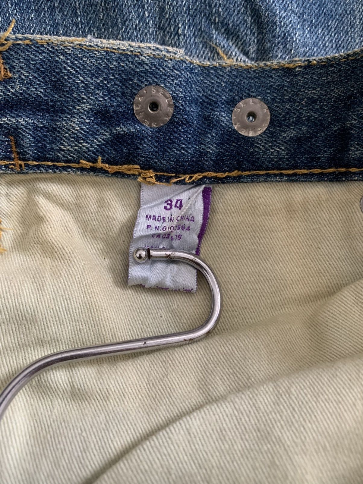 Japanese Brand PRPS Newyork Distressed Crazy Faded Curved Denim Size US 34 / EU 50 - 8 Thumbnail