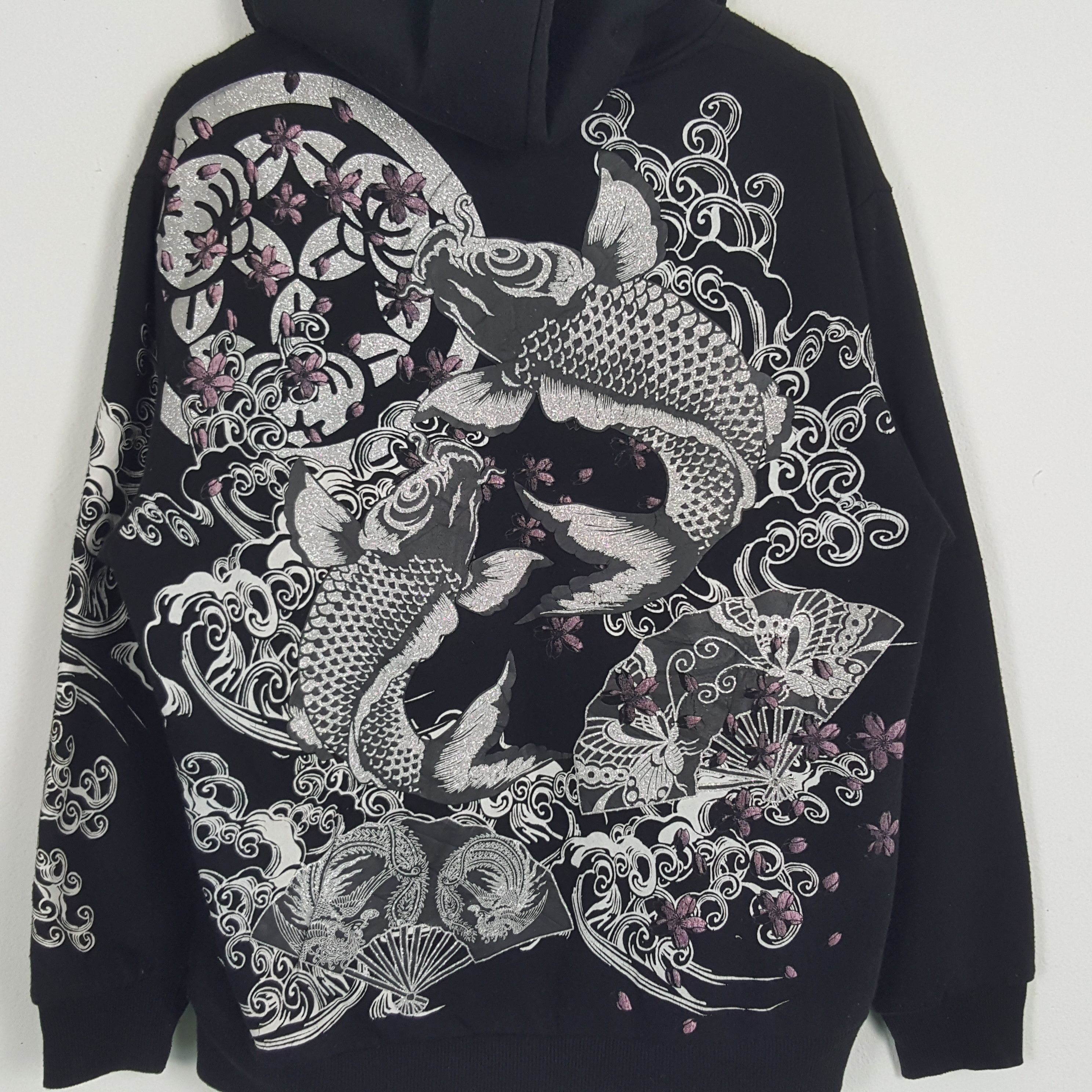 Vintage Vintage Sukajan Souvenir Japanese Brand Koi Art Hoodies Size US L / EU 52-54 / 3 - 4 Thumbnail