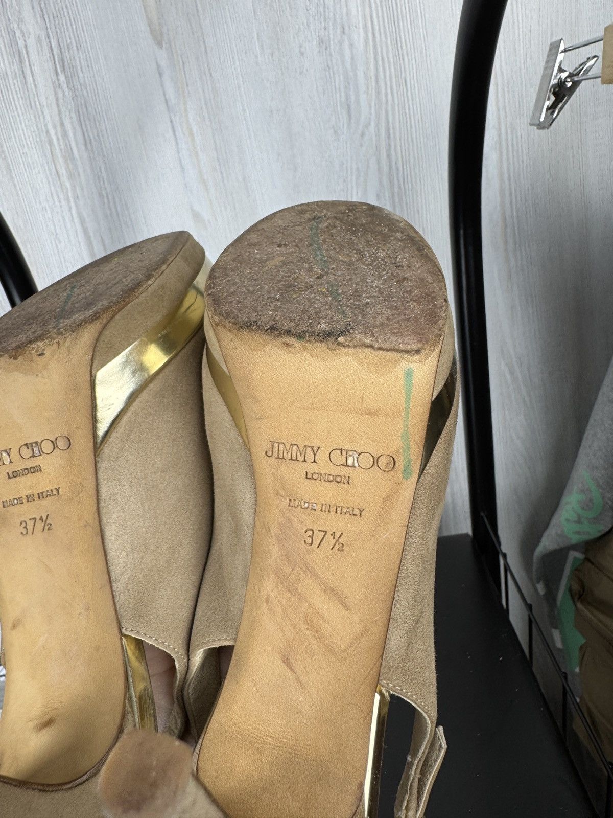 Jimmy Choo JIMMY CHOO Suede Mirrored Platform Open Toe Heels Pumps 7.5 Size US 7.5 / IT 37.5 - 13 Thumbnail