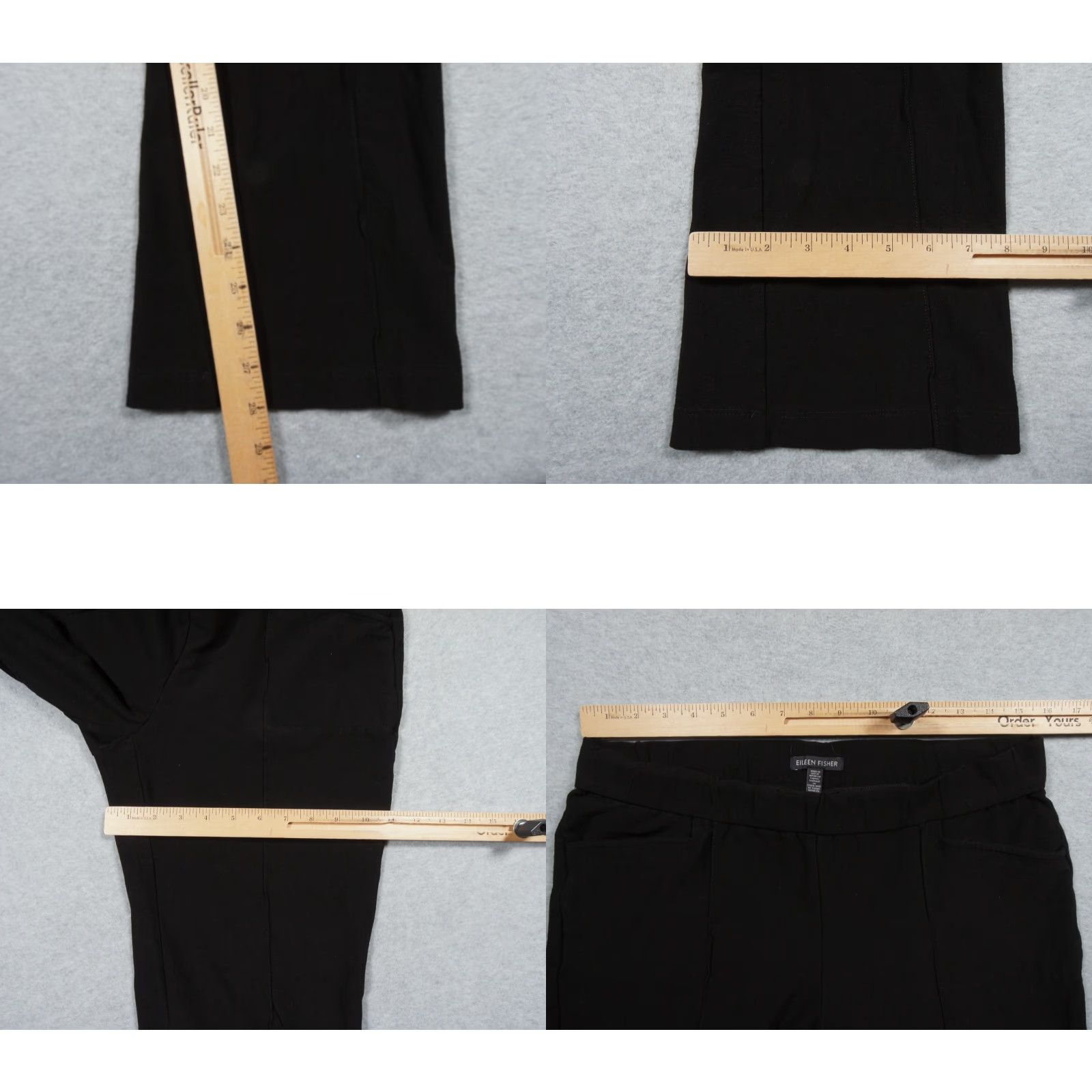 Eileen Fisher Eileen Fisher Pants Women Medium Black Pull-On Stretch Casual Ankle Length Pockets Womens Size 32" / US 10 / IT 46 - 8 Thumbnail