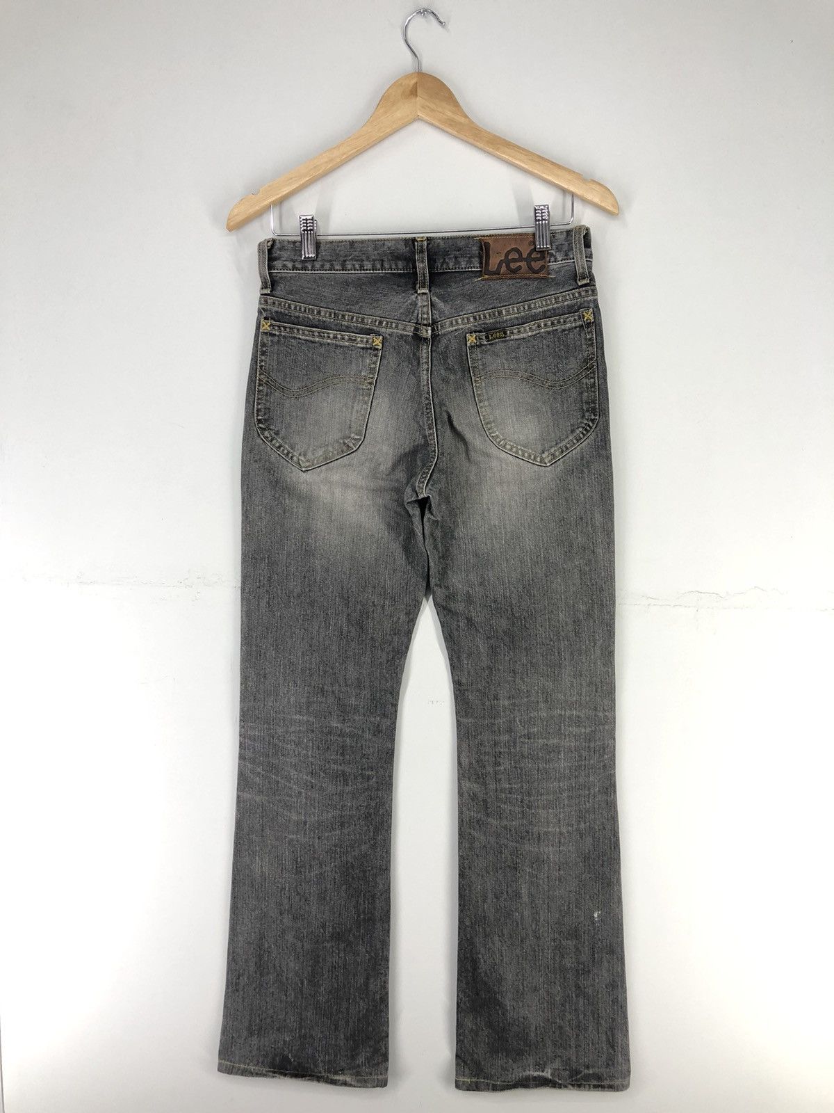 Lee Vintage Lee Distressed Flare Bootcut Faded Black Jeans Size US 28 / EU 44 - 2 Thumbnail