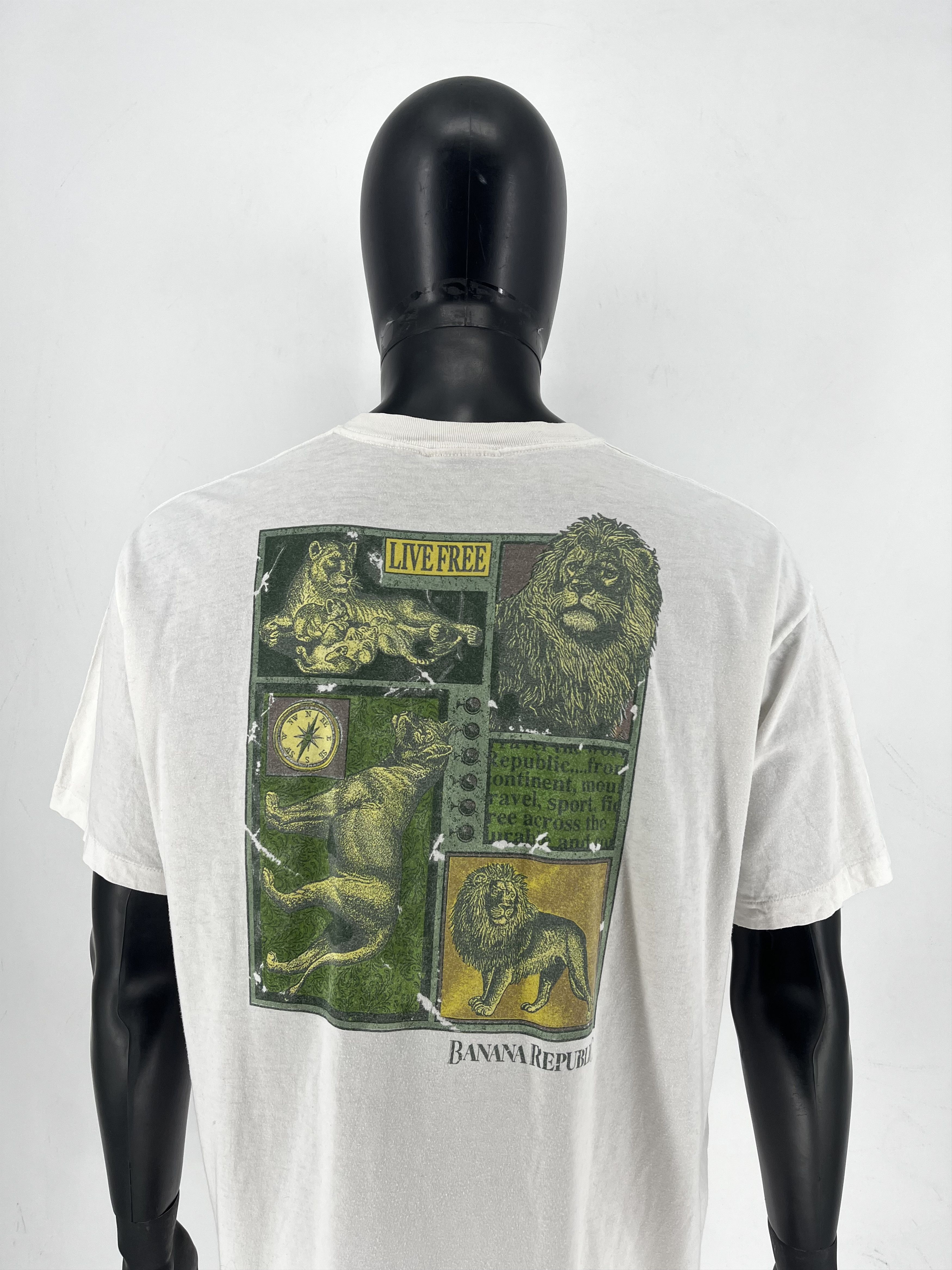 Banana Republic Vintage 1990s Banana Republic Safari Travel Graphic T-shirt Size US XL / EU 56 / 4 - 1 Thumbnail