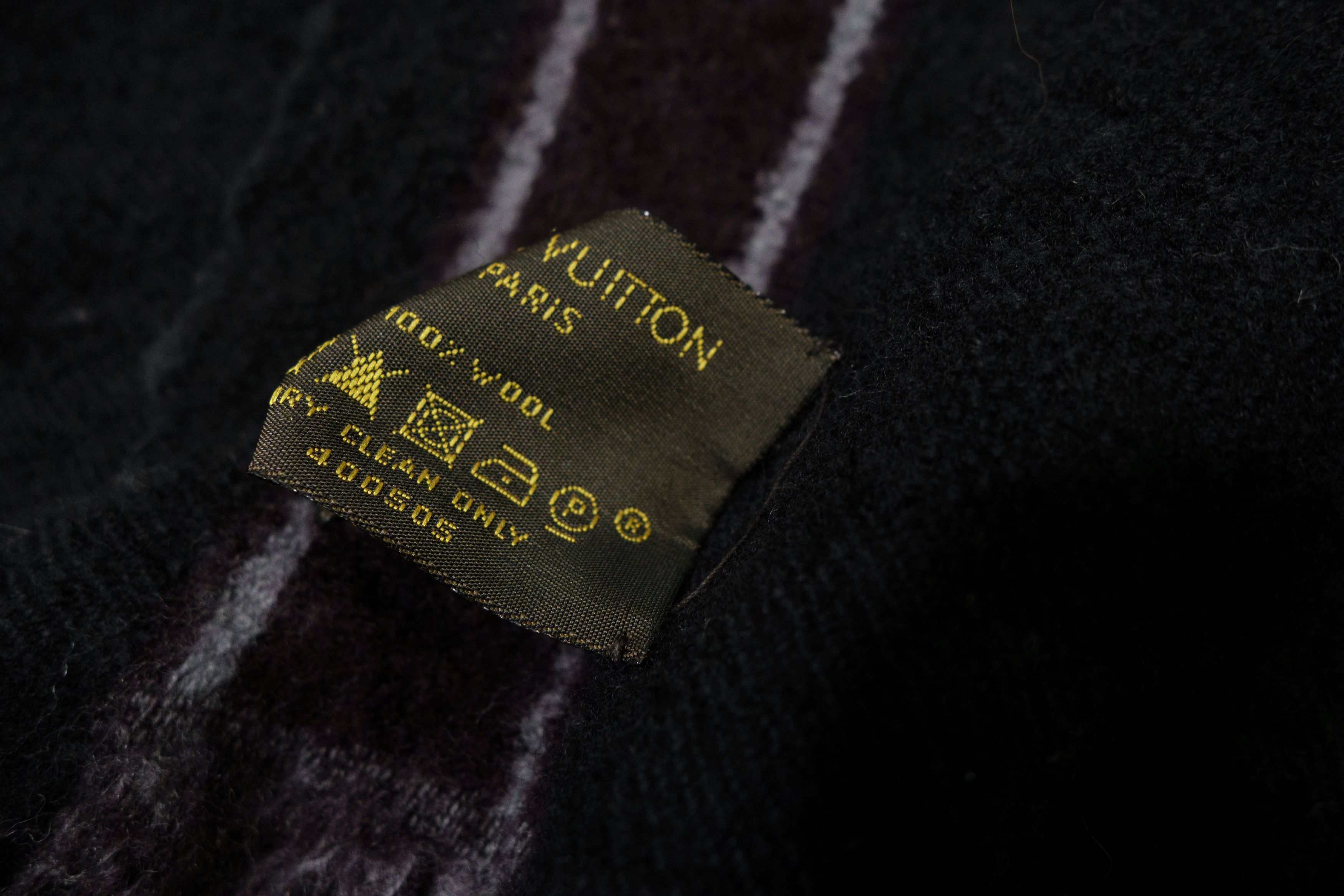 Louis Vuitton Damier Geant Messenger Wool Striped Logo Scarf Size ONE SIZE - 6 Thumbnail