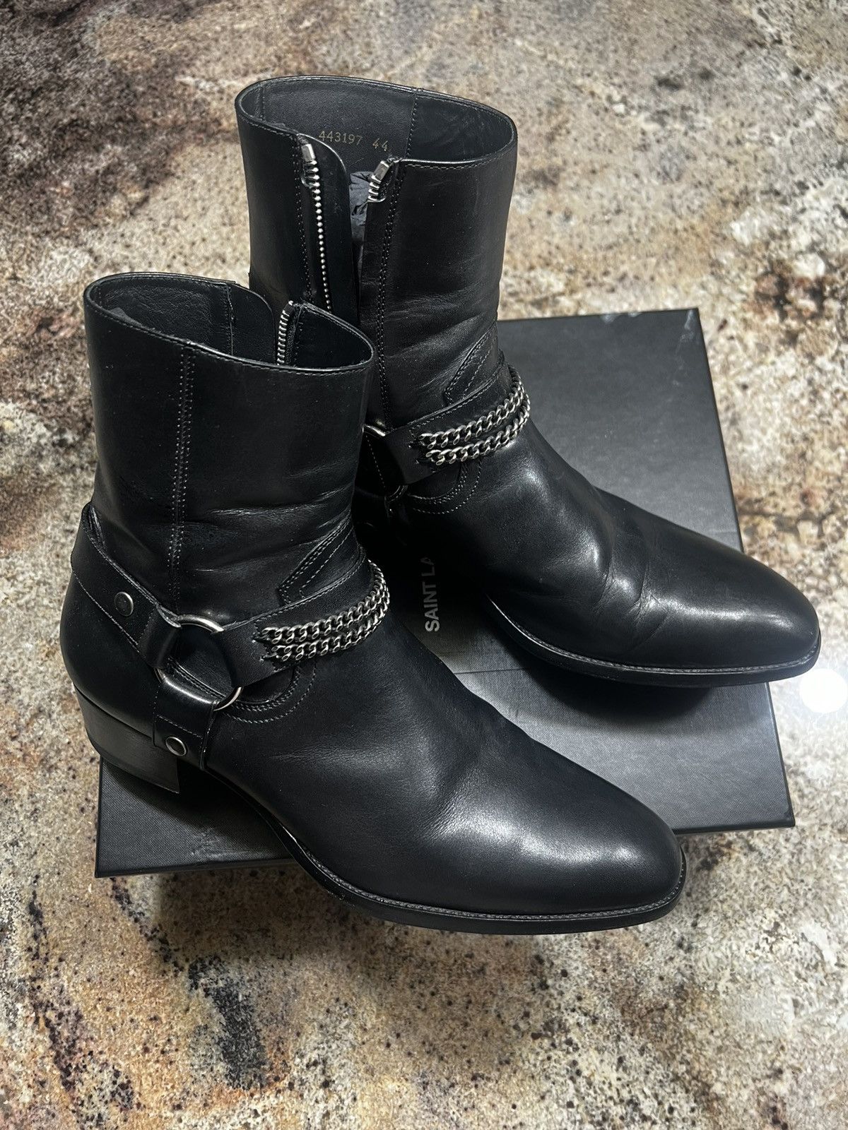 Saint Laurent Paris Saint Laurent Paris FW16 Chained Harness Wyatt Boots Size US 11 / EU 44 - 1 Thumbnail