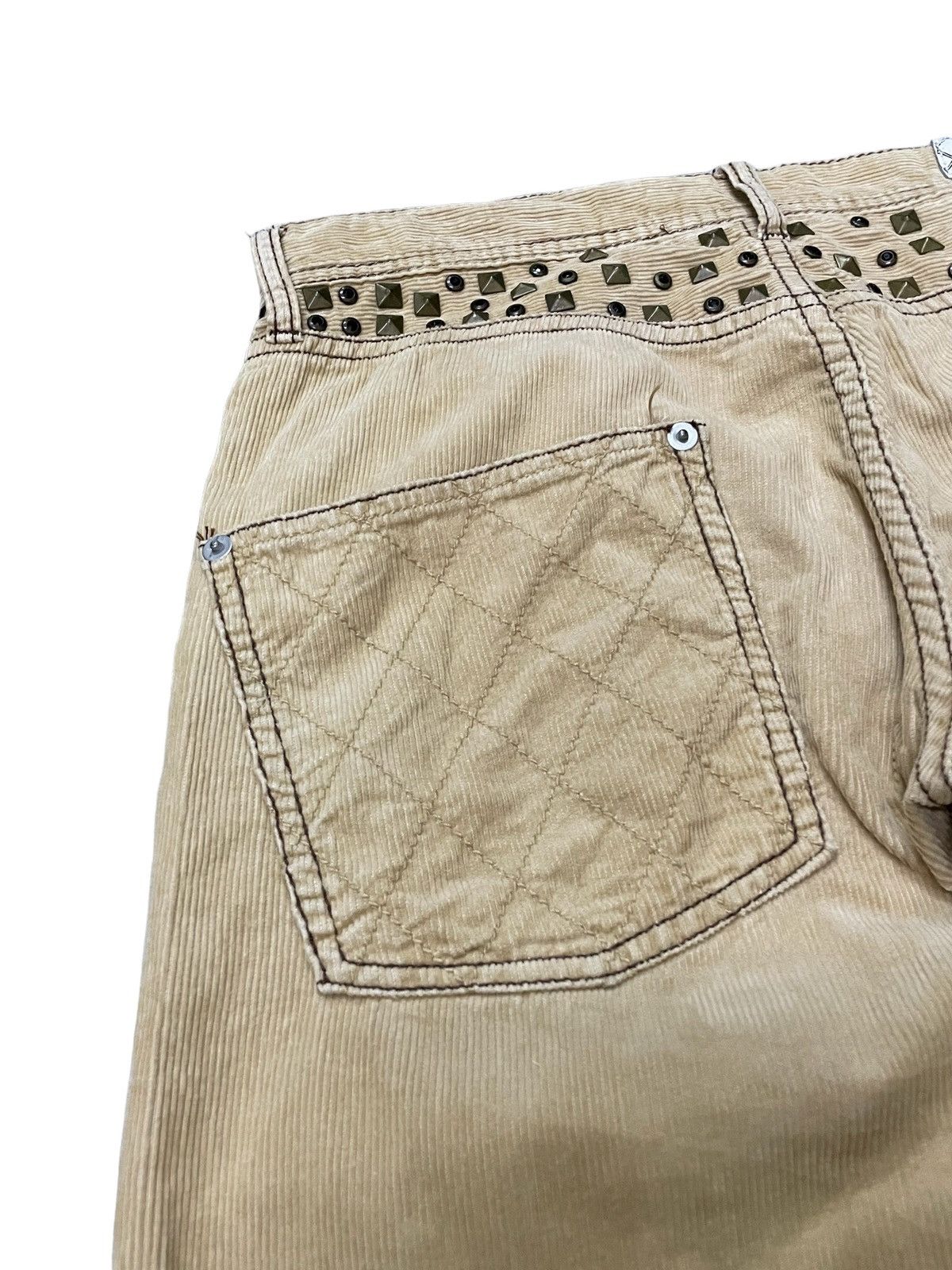 GOSTAR DE FUGA × Hysteric Glamour The 7three Japan Studded Rhinestones Corduroy Brown Pants Size US 32 / EU 48 - 15 Thumbnail