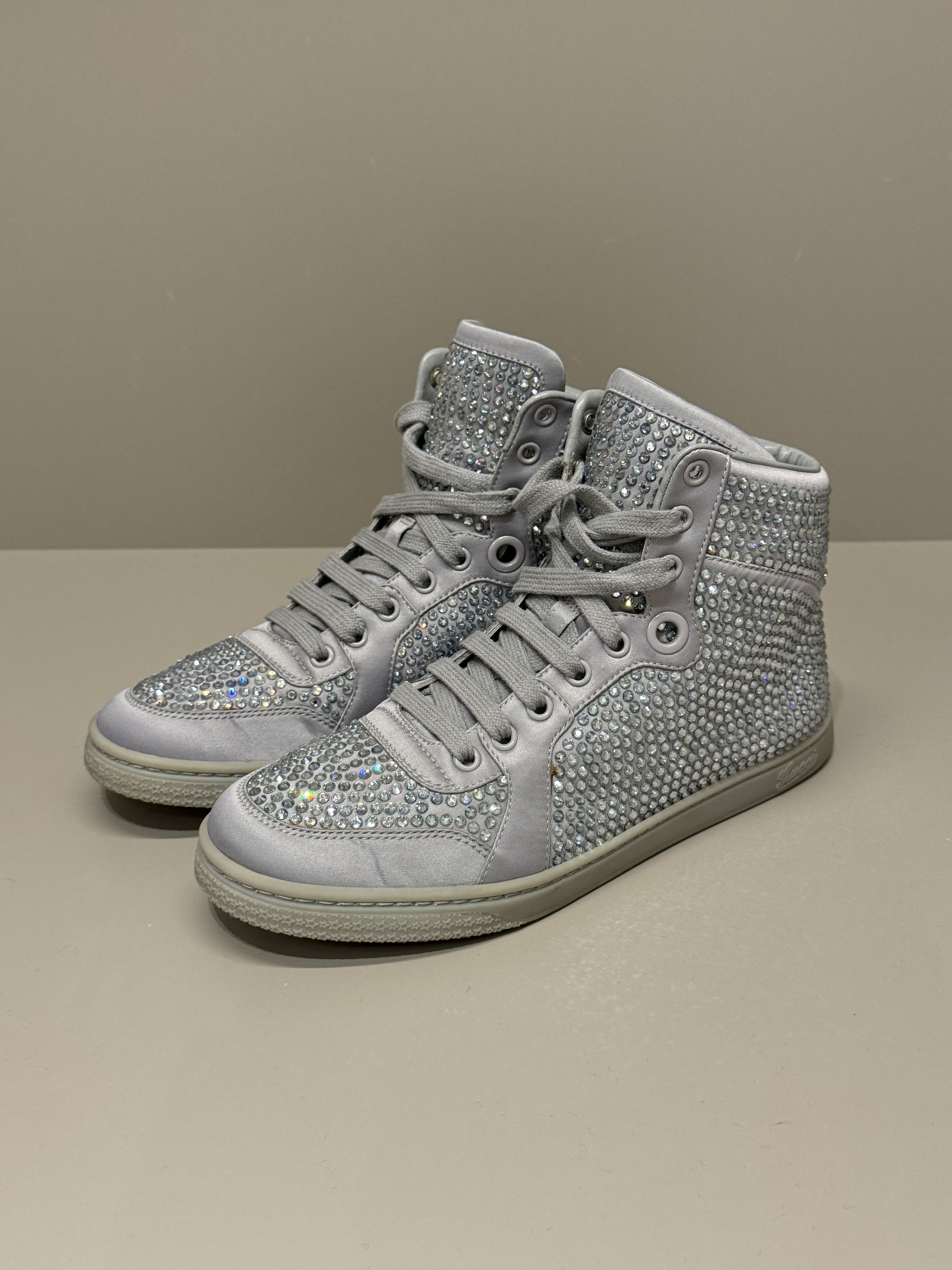 Gucci Gucci crystal studded high-top sneakers Size US 7.5 / IT 37.5 - 1 Thumbnail