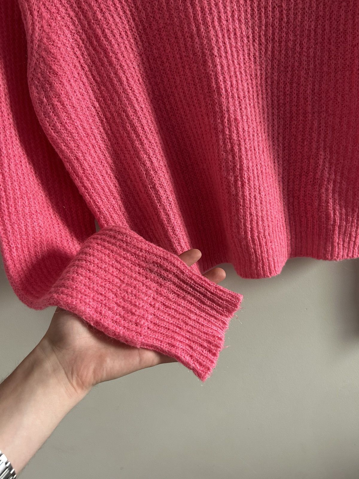 T by Alexander Wang Alexander Wang Boxy Fuzzy Pink Mohair Knit Sweater Size S / US 4 / IT 40 - 4 Thumbnail