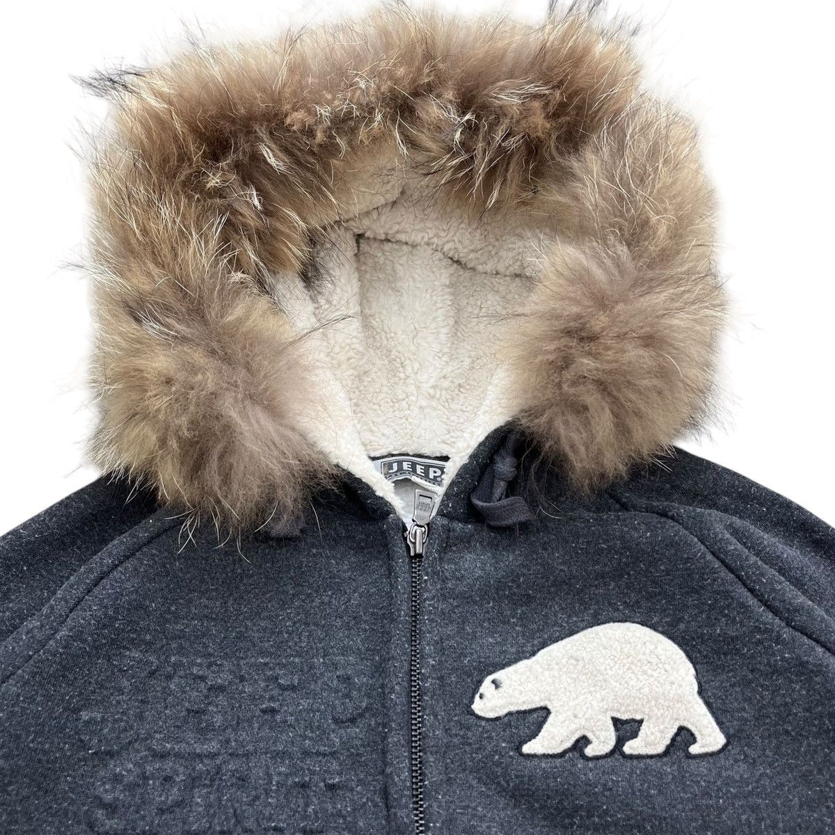 If Six Was Nine 2000s Jeep Spirit Fur Embroidered Bear Lgb Goa Zip Hoodie Size US M / EU 48-50 / 2 - 4 Thumbnail