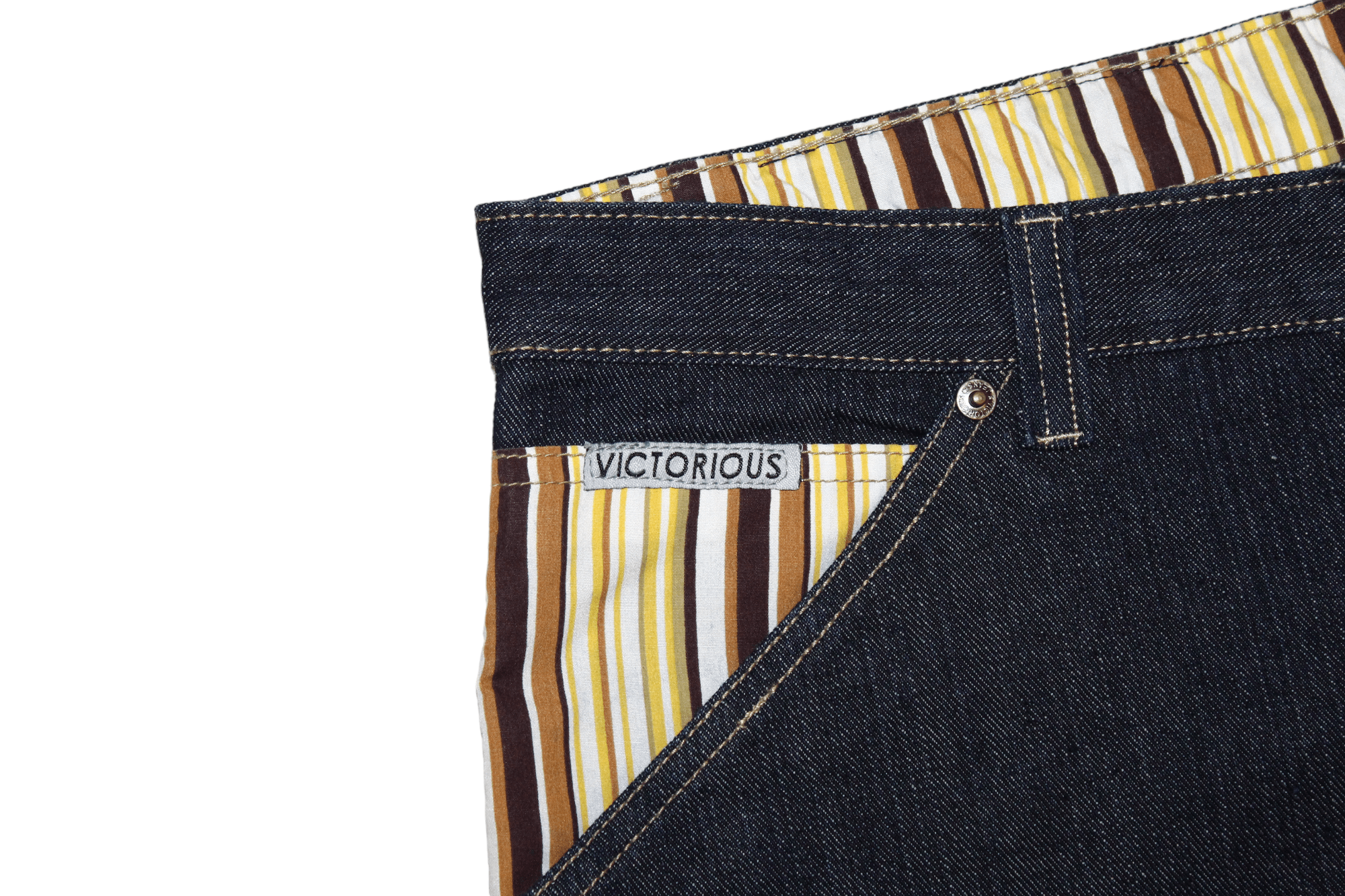Japanese Brand VTG 🔥 Victorious Linen-Cotton Raw Denim Cargo Baggy Jeans Size US 36 / EU 52 - 6 Thumbnail