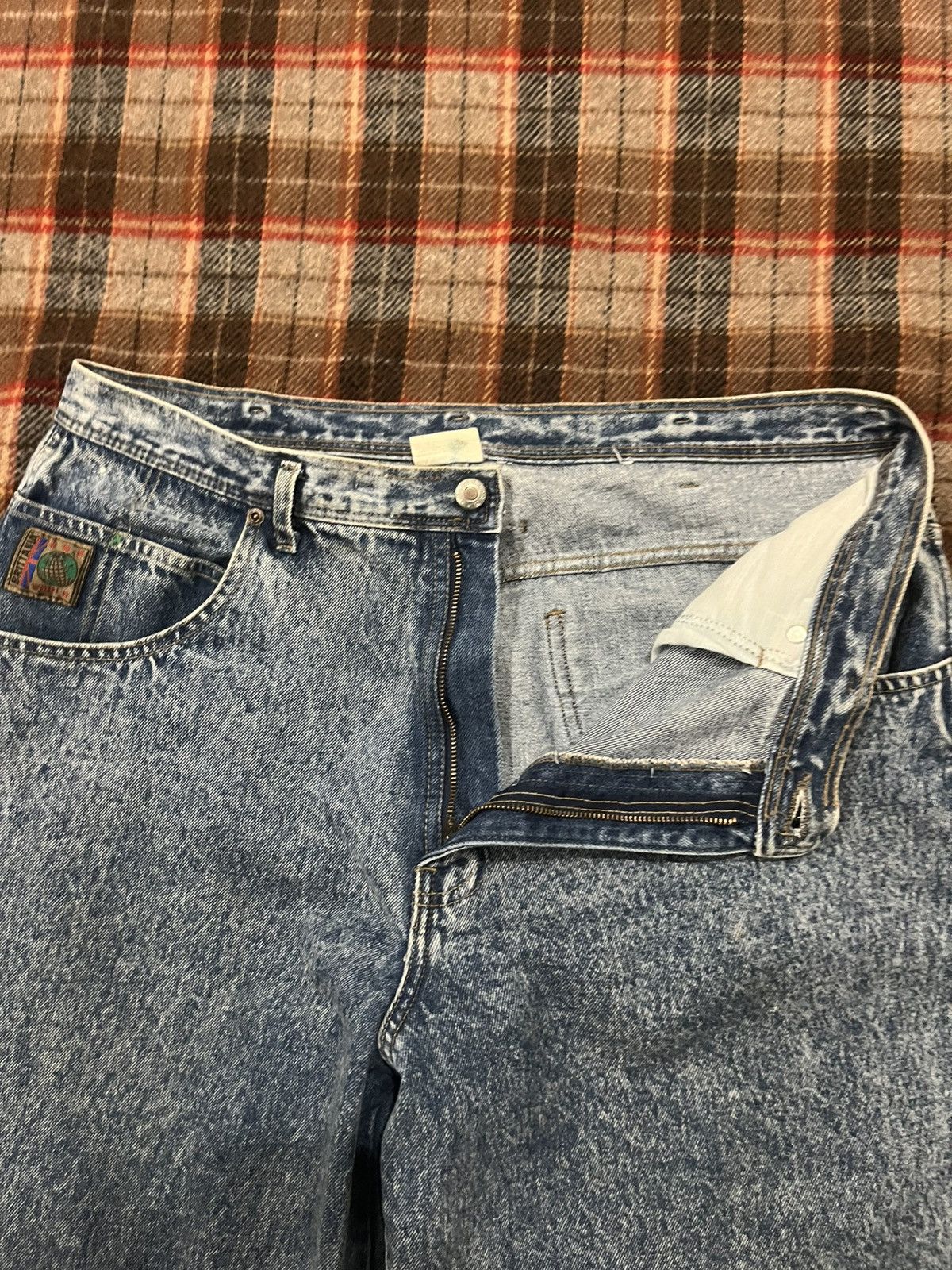 Levi's Vintage 90 Super baggy Brittania Acid Washed denim Jeans 38 Size US 37 - 6 Thumbnail