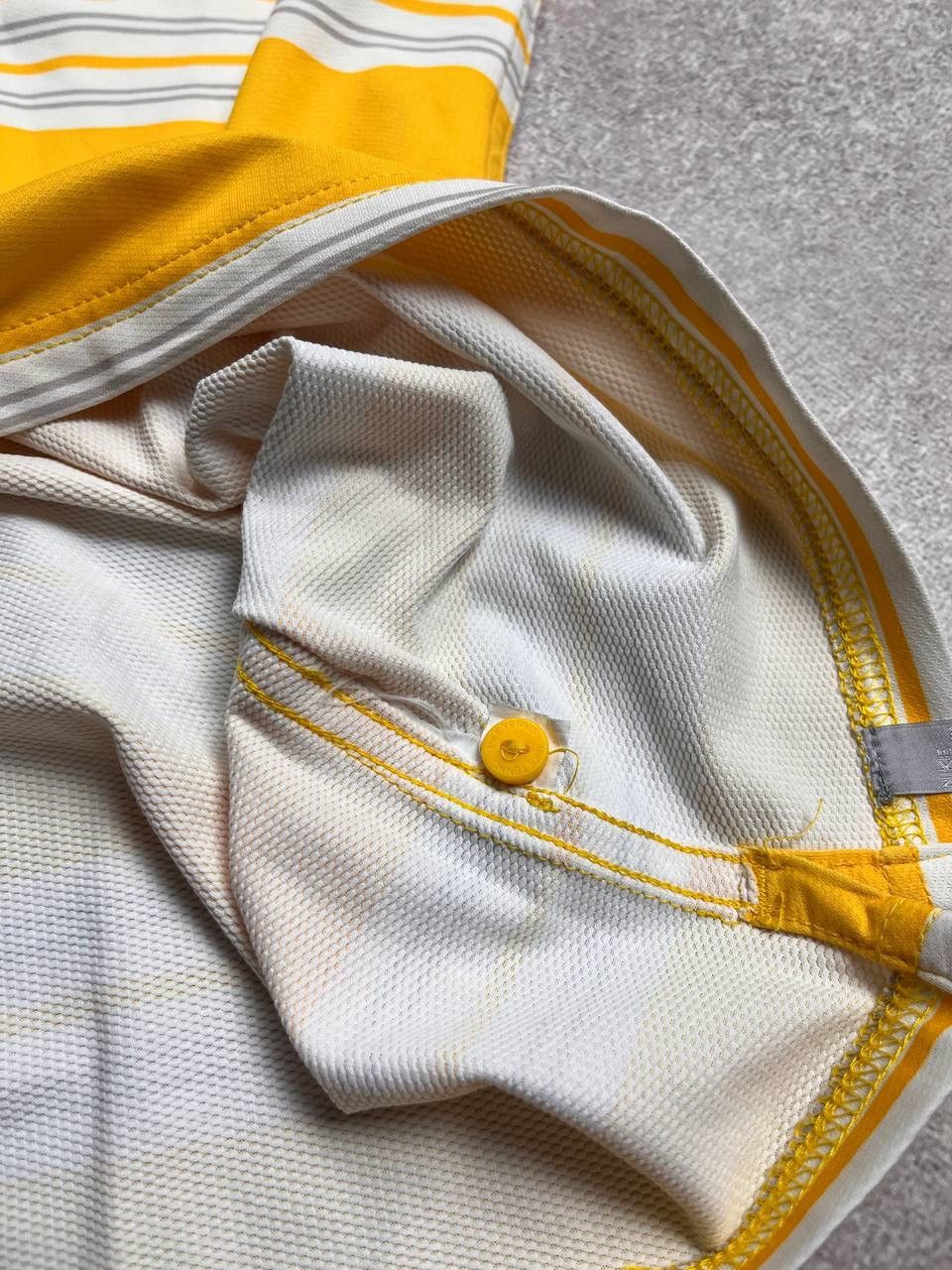 Nike × Vintage Vintage Nike Court Andre Agassi Striped Yellow Polo Shirt M Size US M / EU 48-50 / 2 - 6 Thumbnail